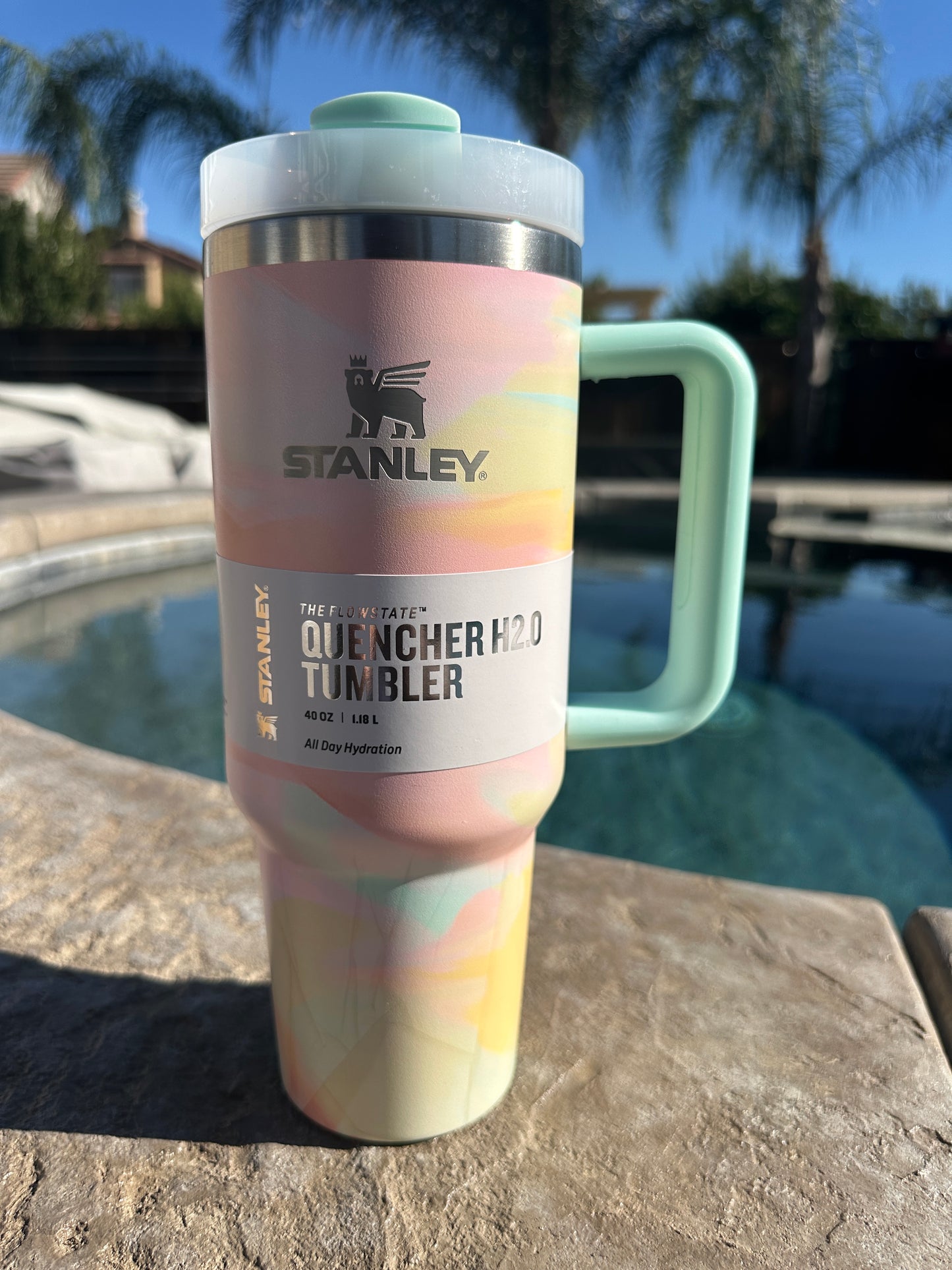 Stanley inspired 40oz WARM SERENE BRUSHSTROKES Quencher Tumbler - 'Taylor Swift' *LIMITED