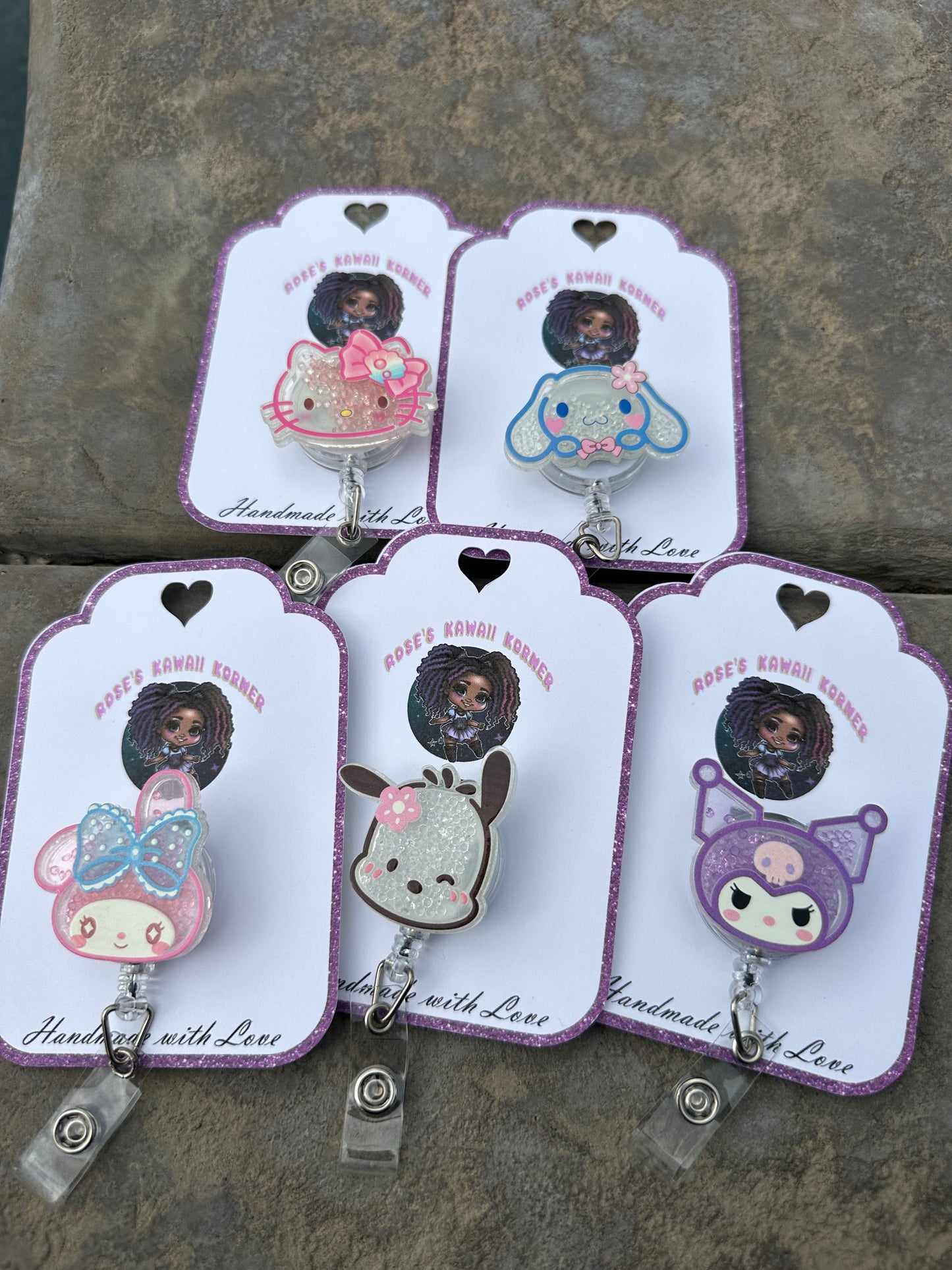 Sanrio Kawaii Shaker badge reel