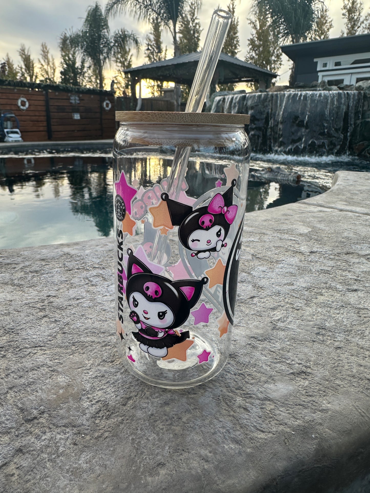 Kuromi glass can 16oz