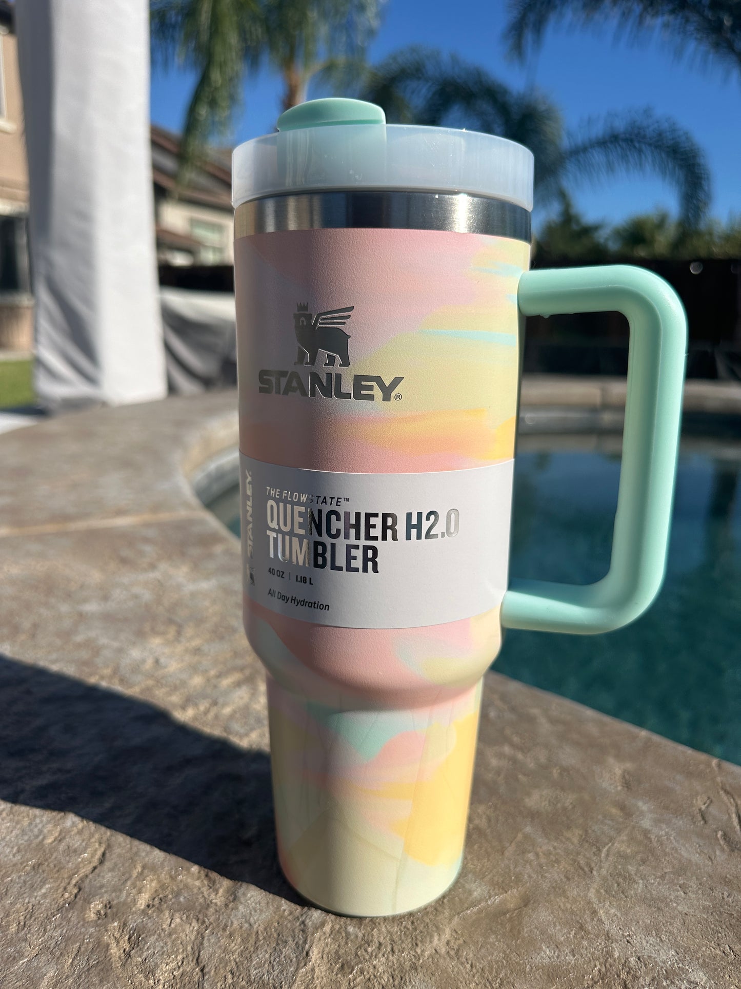 Stanley inspired 40oz WARM SERENE BRUSHSTROKES Quencher Tumbler - 'Taylor Swift' *LIMITED