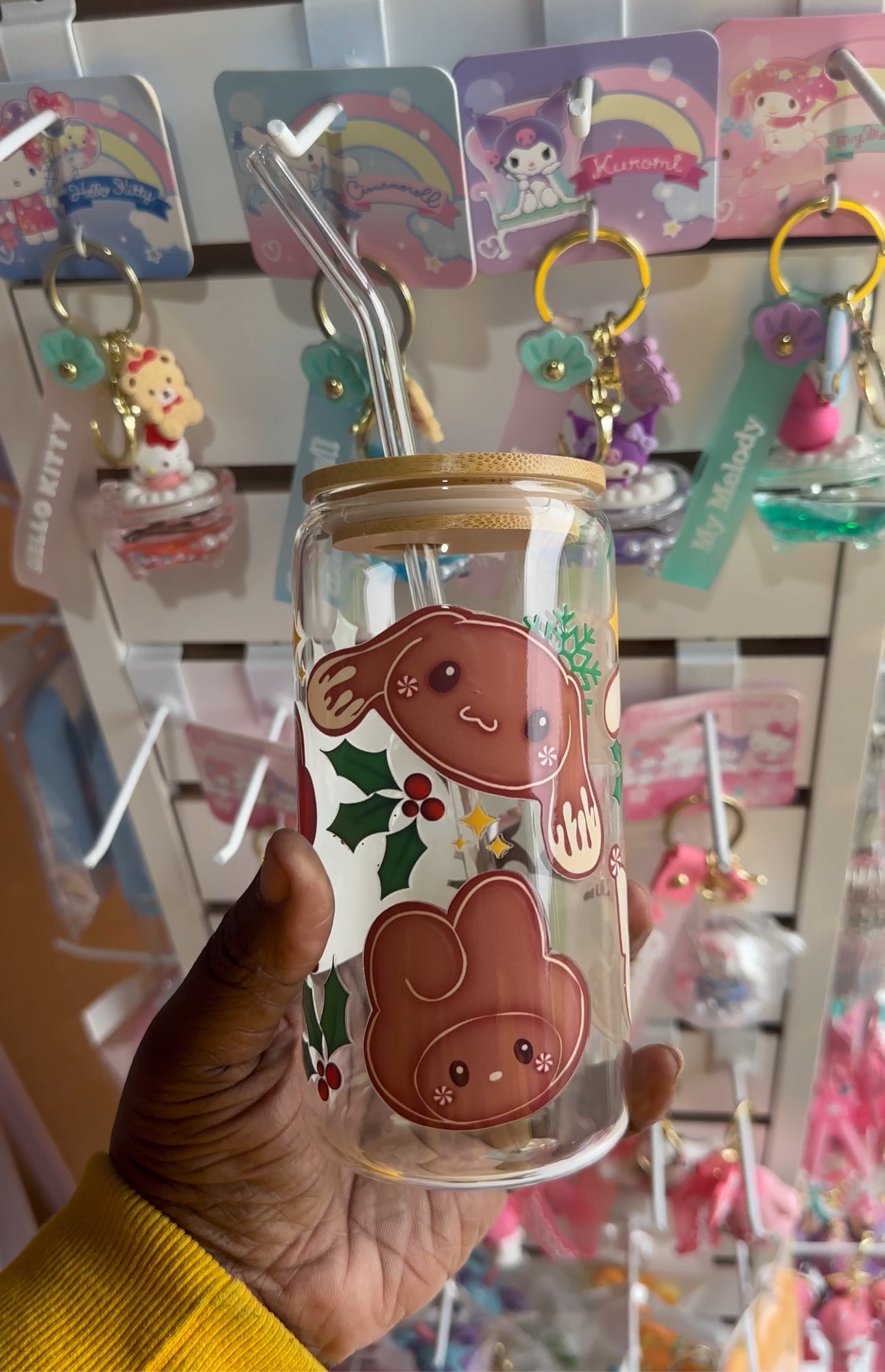 Gingerbread cookie Sanrio friends glass Libby