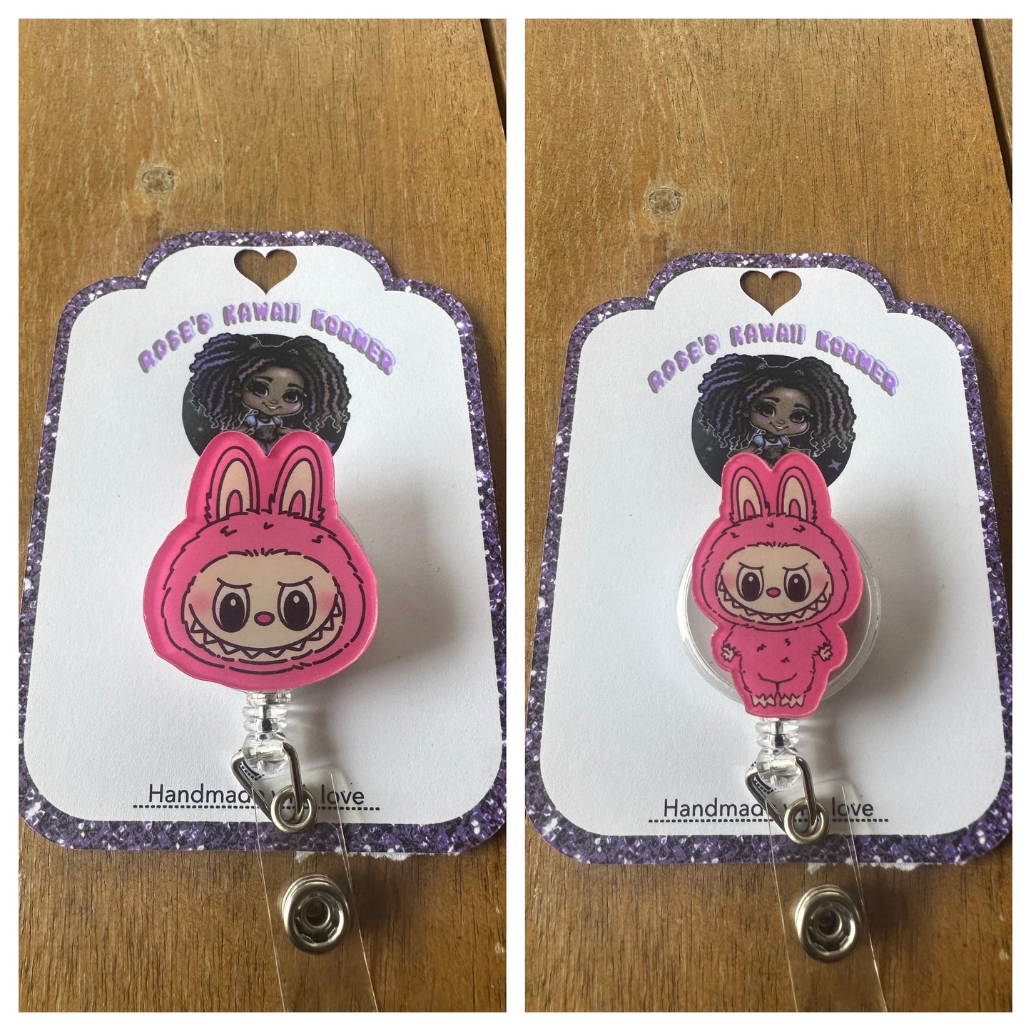 Labubu Badge Reel ID Holder