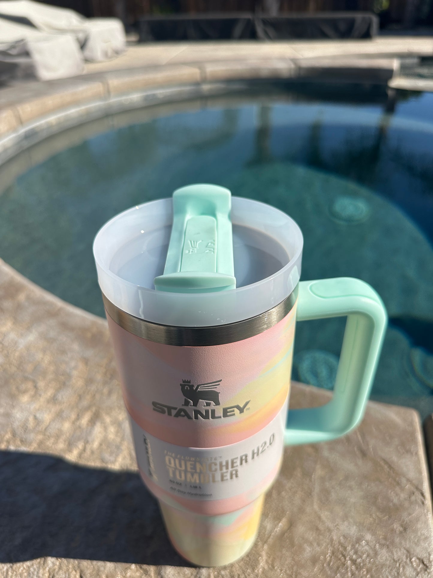 Stanley inspired 40oz WARM SERENE BRUSHSTROKES Quencher Tumbler - 'Taylor Swift' *LIMITED