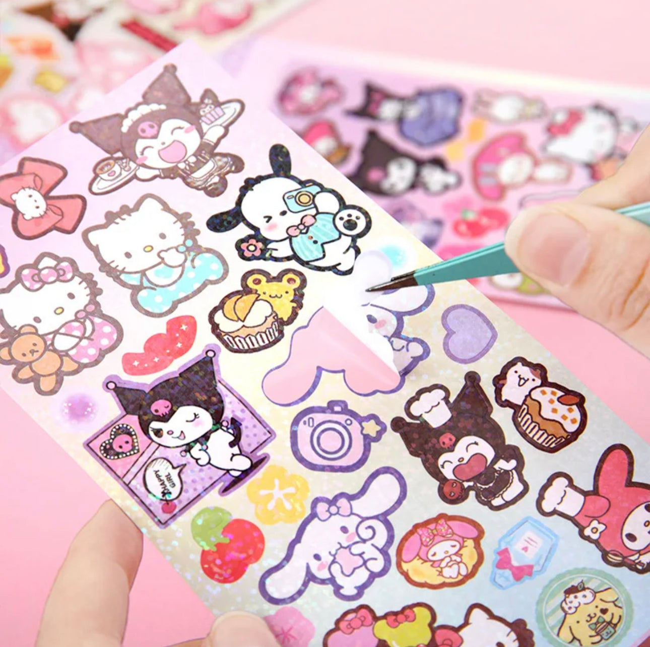 Holographic laser cut stickers 