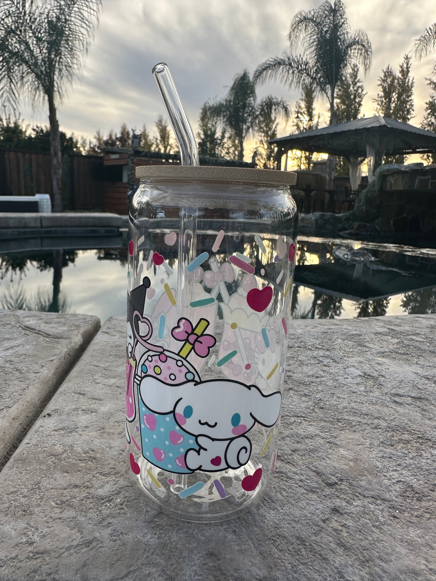 Milkshake Party kawaii kitty glass Libby can