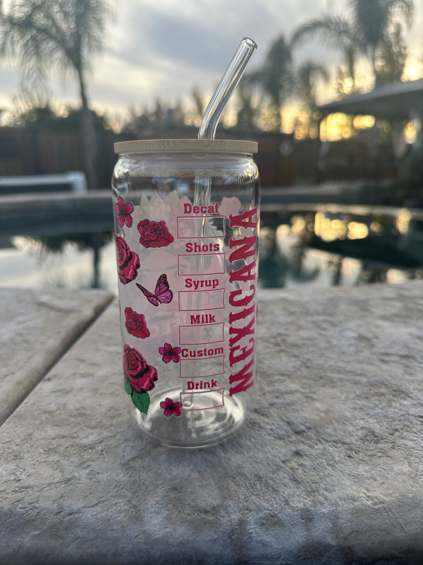Frida Khalo 16oz Libby glass can