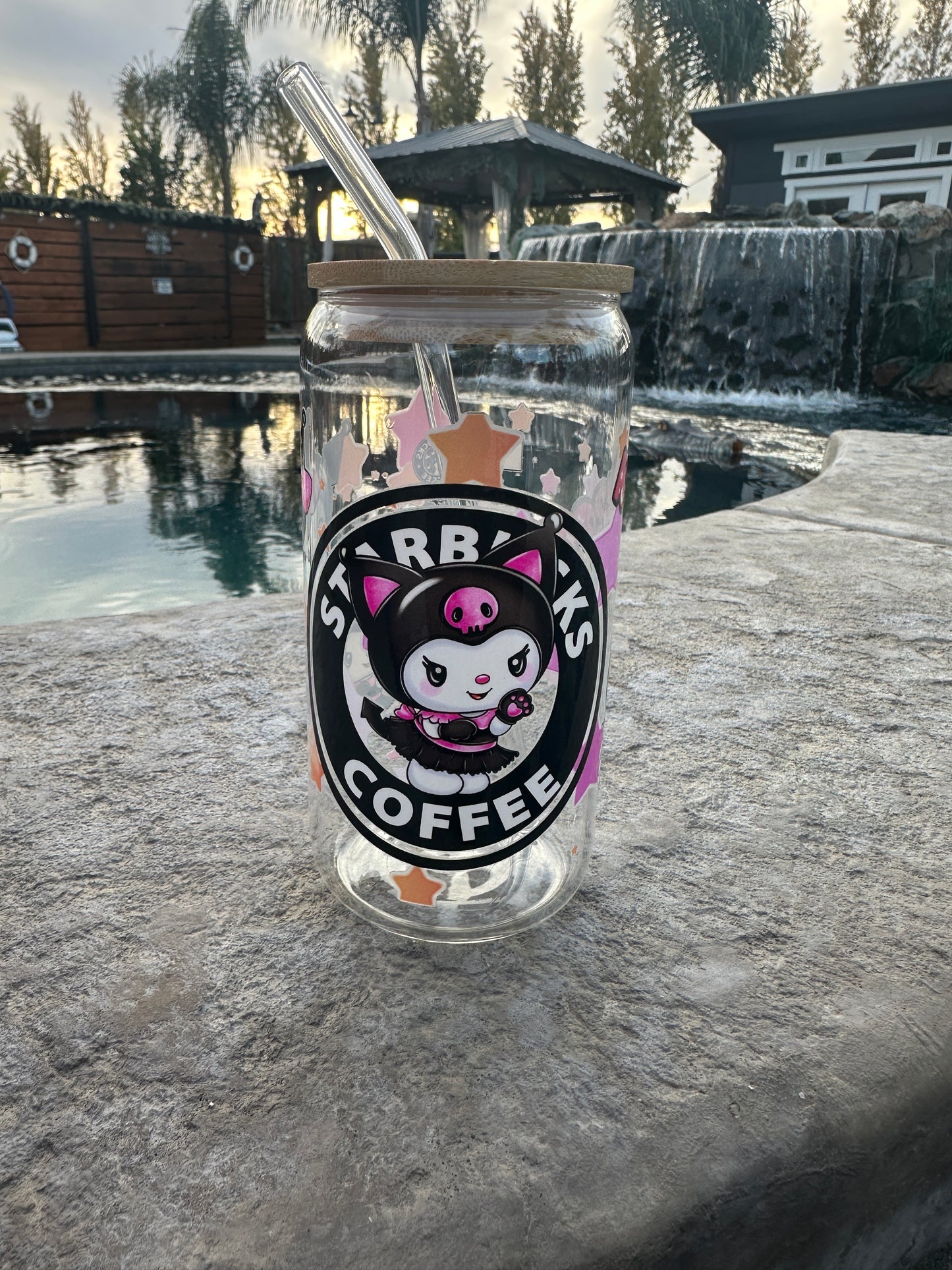 Kuromi glass can 16oz
