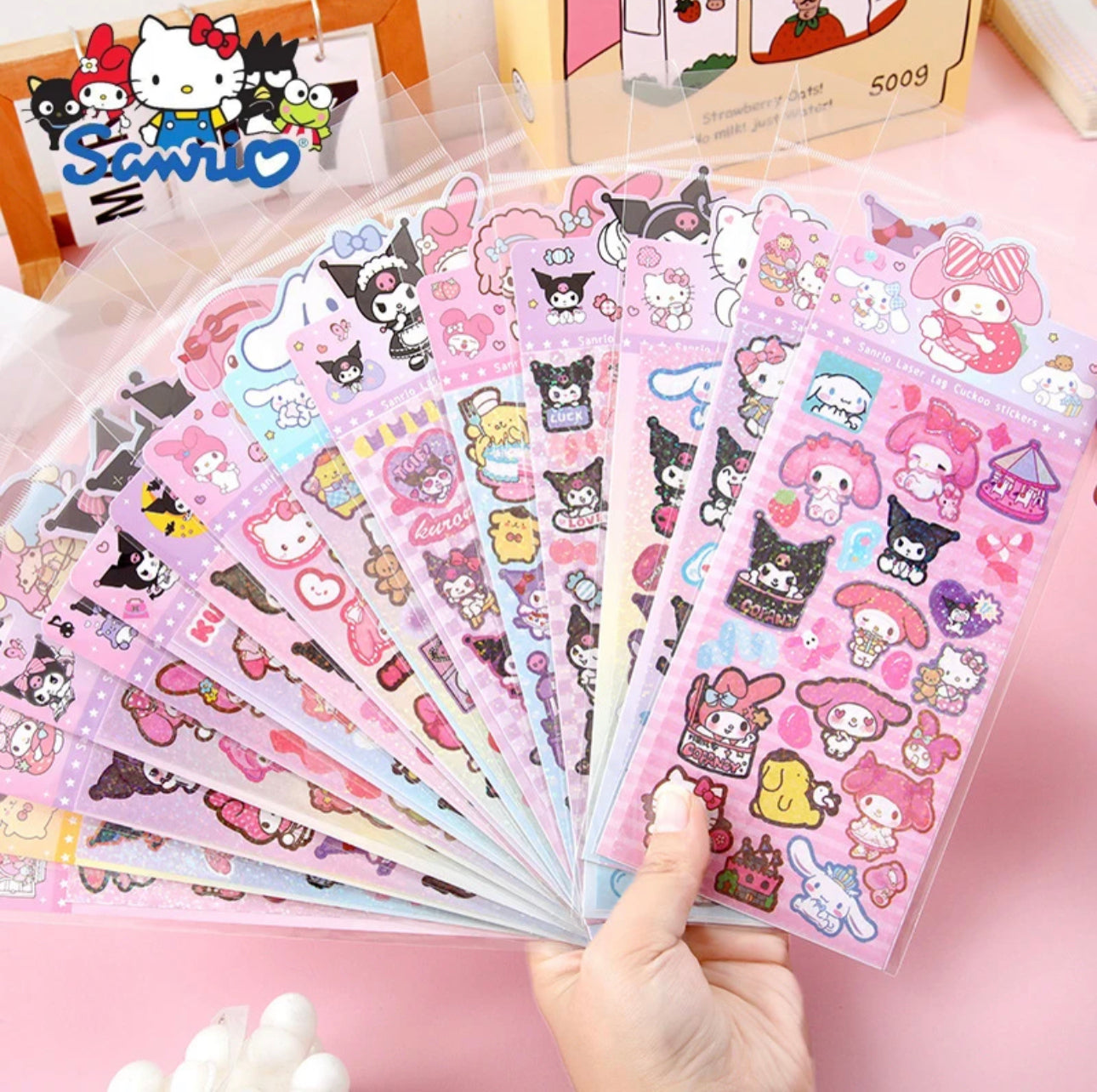 Holographic laser cut stickers 