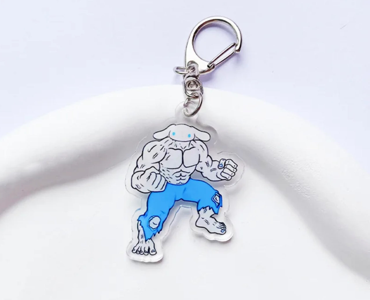 Buff Sanrio weightlifting keychain muscled | buff cinnamoroll | health | Gym | Strong | bodybuilder | body building |Acrylic Keychain (Various)