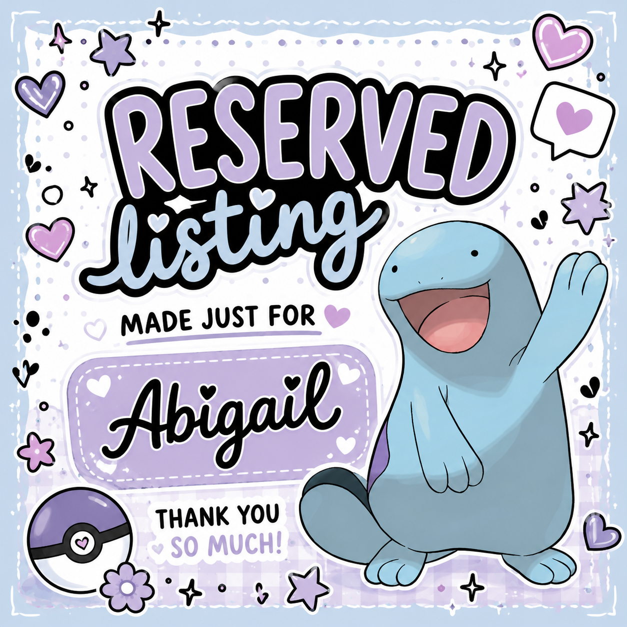 Custom listing for Abigail