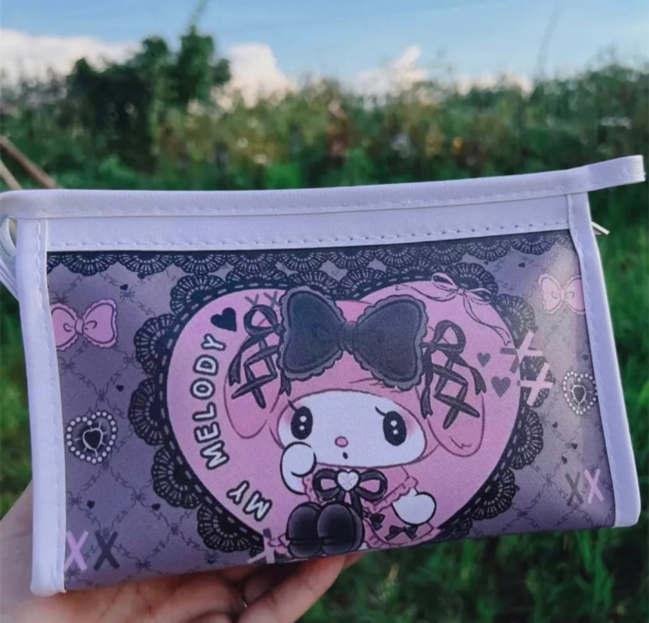 Melody and Kuromi Melokuro makeup bags