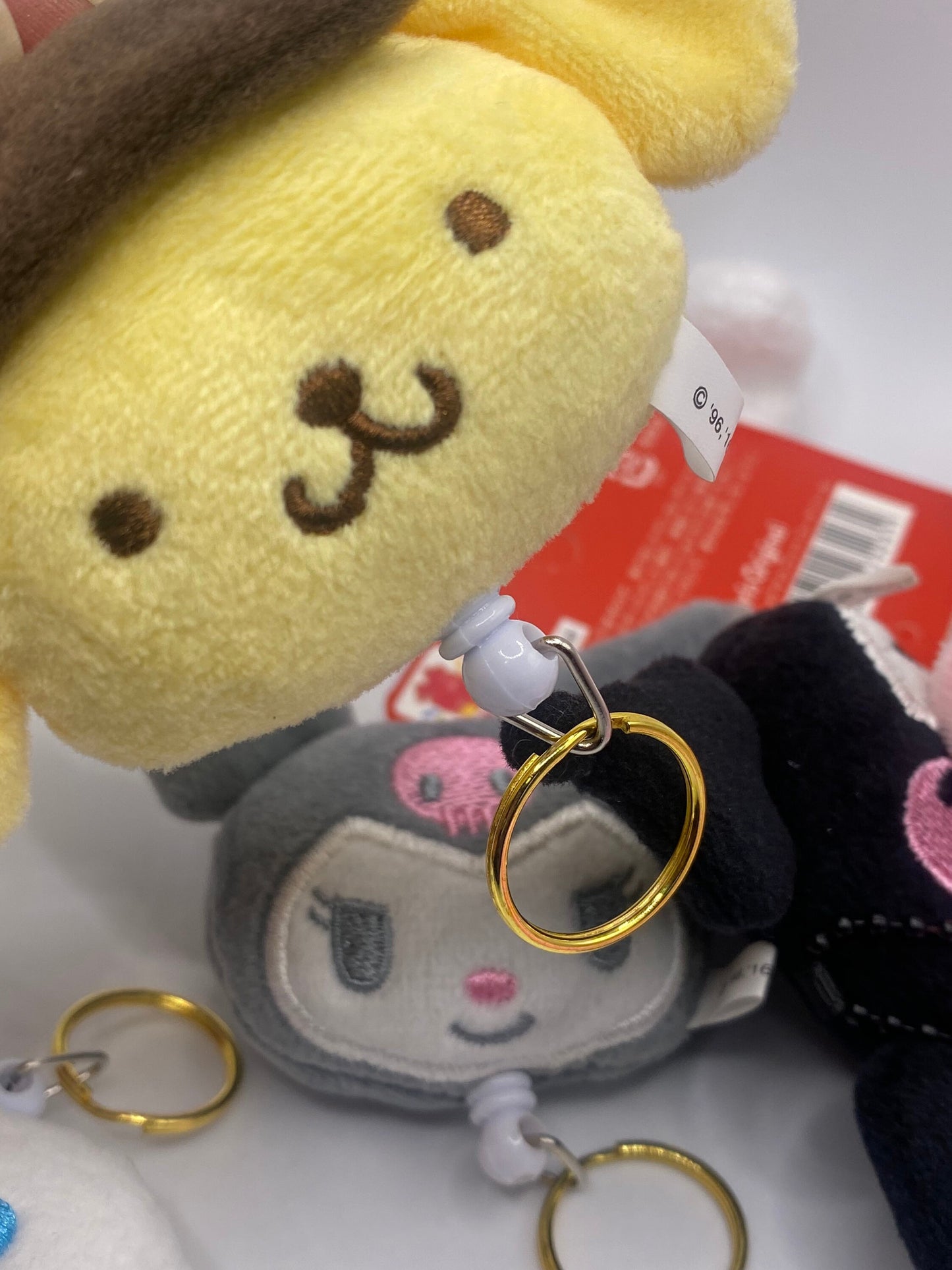 San Plush Carabiner / Badge Reels | Badge Pull | Retractable | Plush | Cute | Soft | Backpack Accessory |