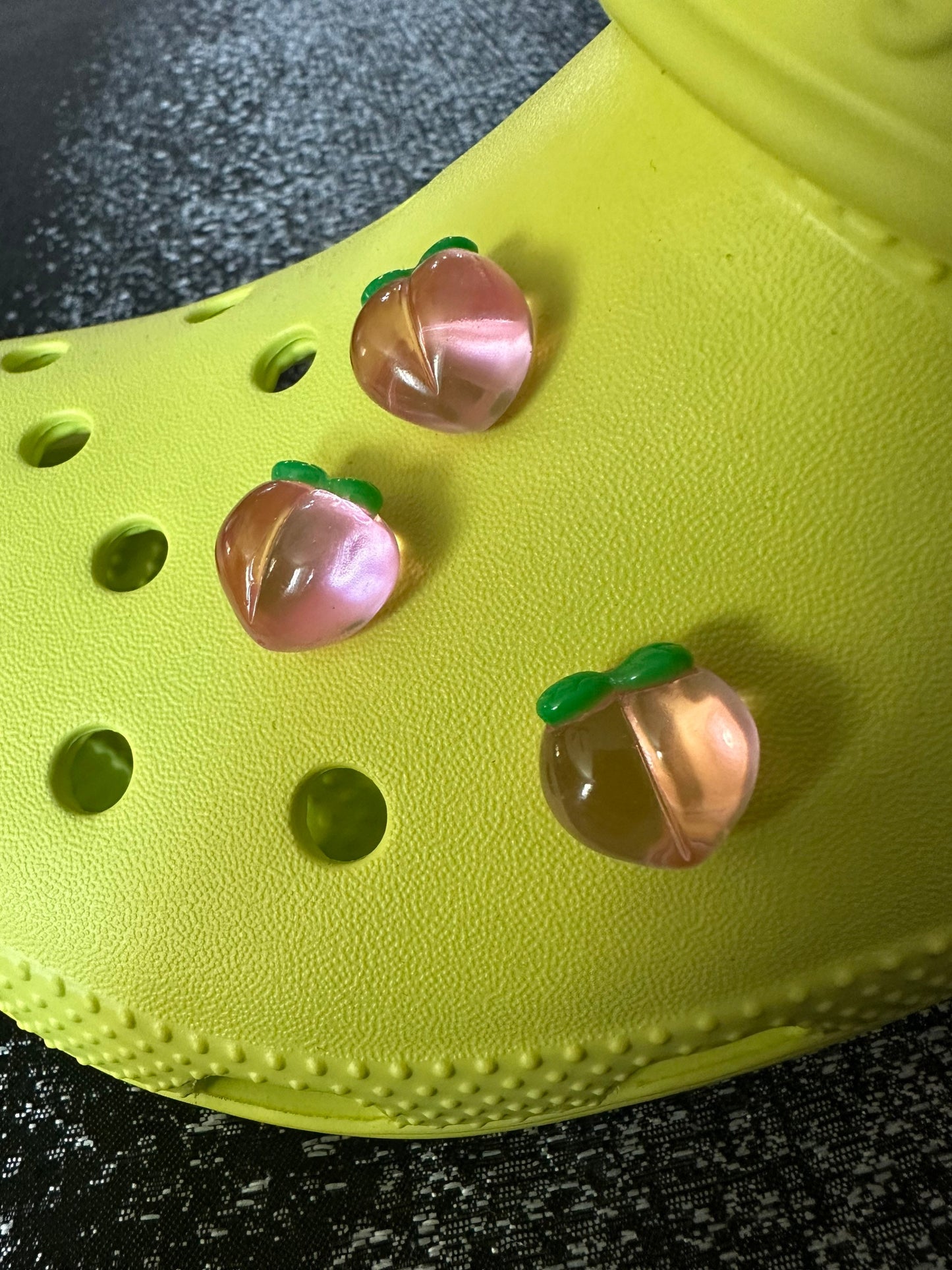 Jelly shoe charm | aesthetic | Juicy peach | translucent | clear charms | Jelly charms | Peach | Shoe | | Shoe charm | Kawaii | Peaches |