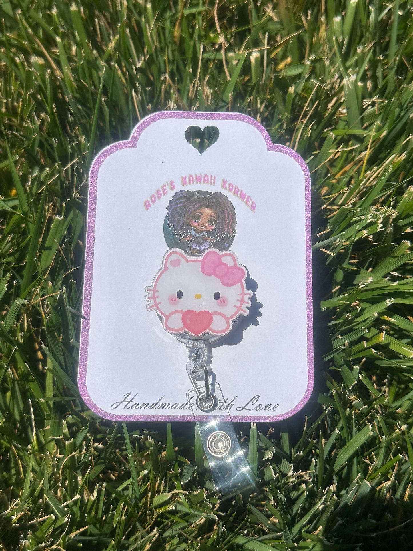 Kawaii |Heart Charm | Badge reels! | Nurse | Student | ID | ID holder | badge pull | dental assistant | RN