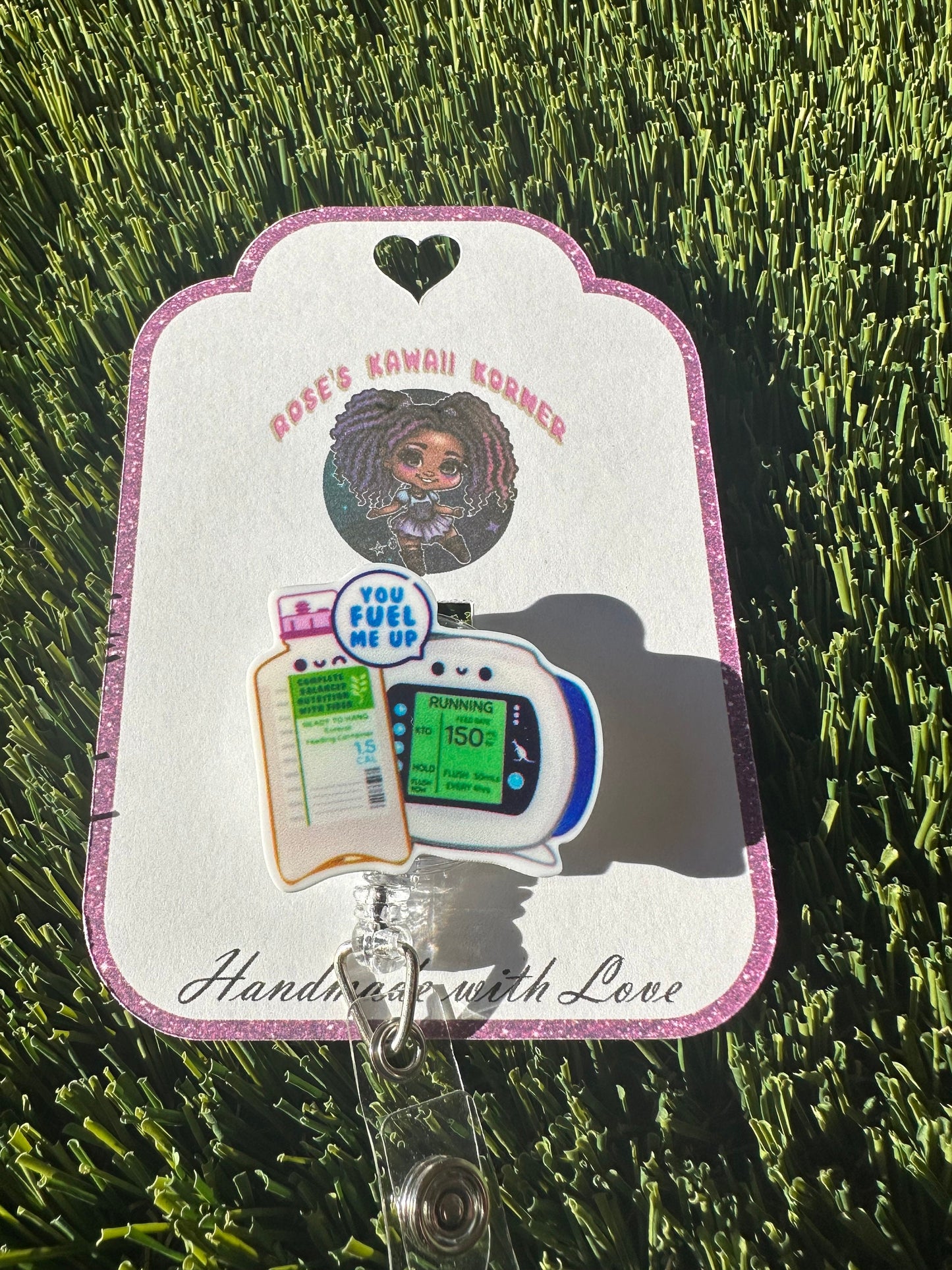 Retractable badge reel | Kawaii | Nurse | RN | Id holder | badge pull | Dental assistant | X-ray tech | Super hero nurse | pharmacist | ID |