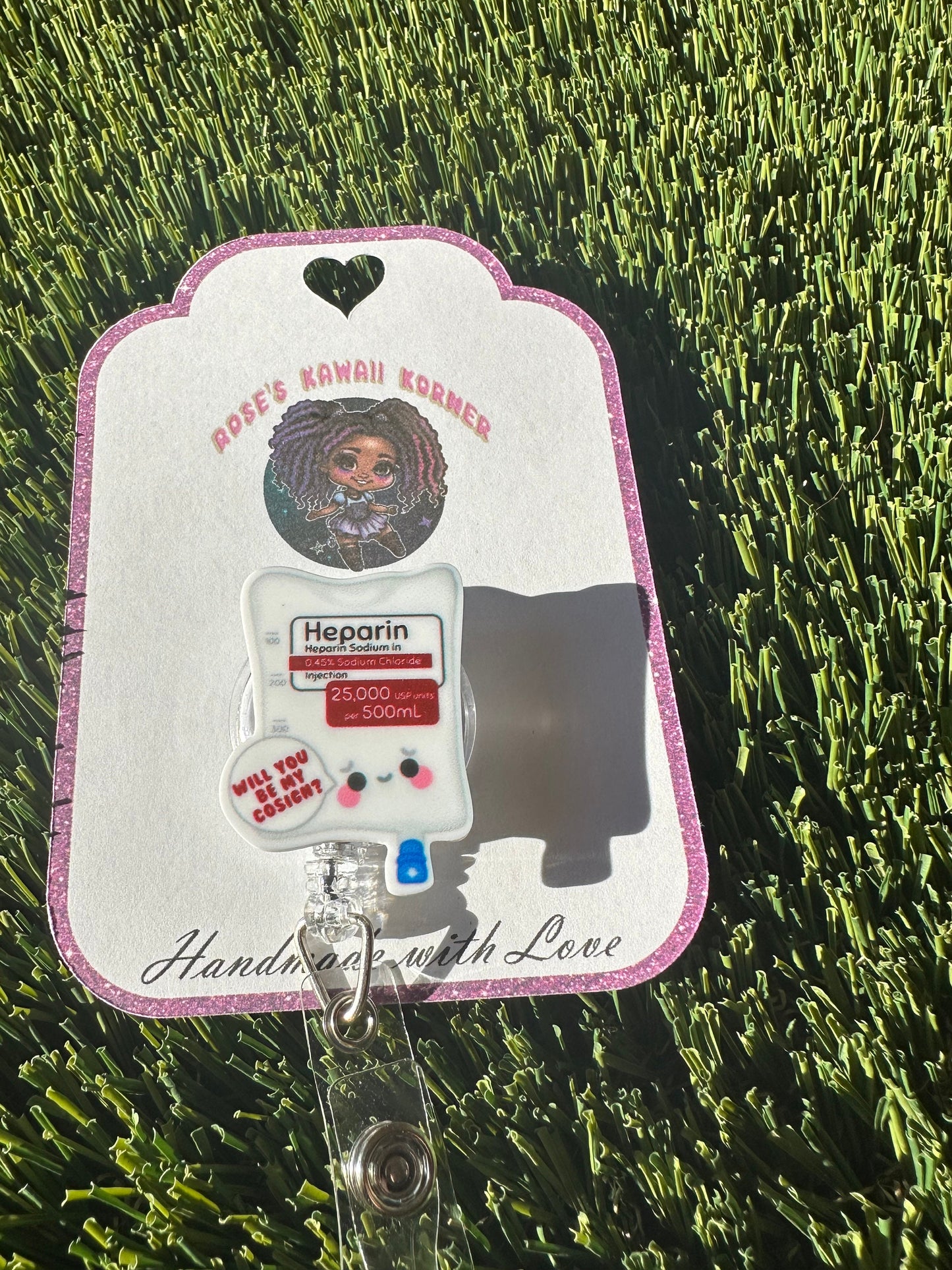 Retractable badge reel | Kawaii | Nurse | RN | Id holder | badge pull | Dental assistant | X-ray tech | Super hero nurse | pharmacist | ID |