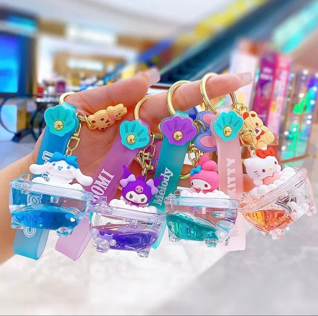 Kawaii | liquid keychain| Bubble Bath Collectible Keychains (Varying Styles)