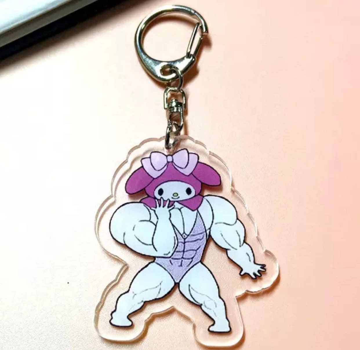 Buff Sanriod | weightlifting | muscled | buff cinnamoroll | health | Gym | Strong | bodybuilder | body building |Acrylic Keychain (Various)