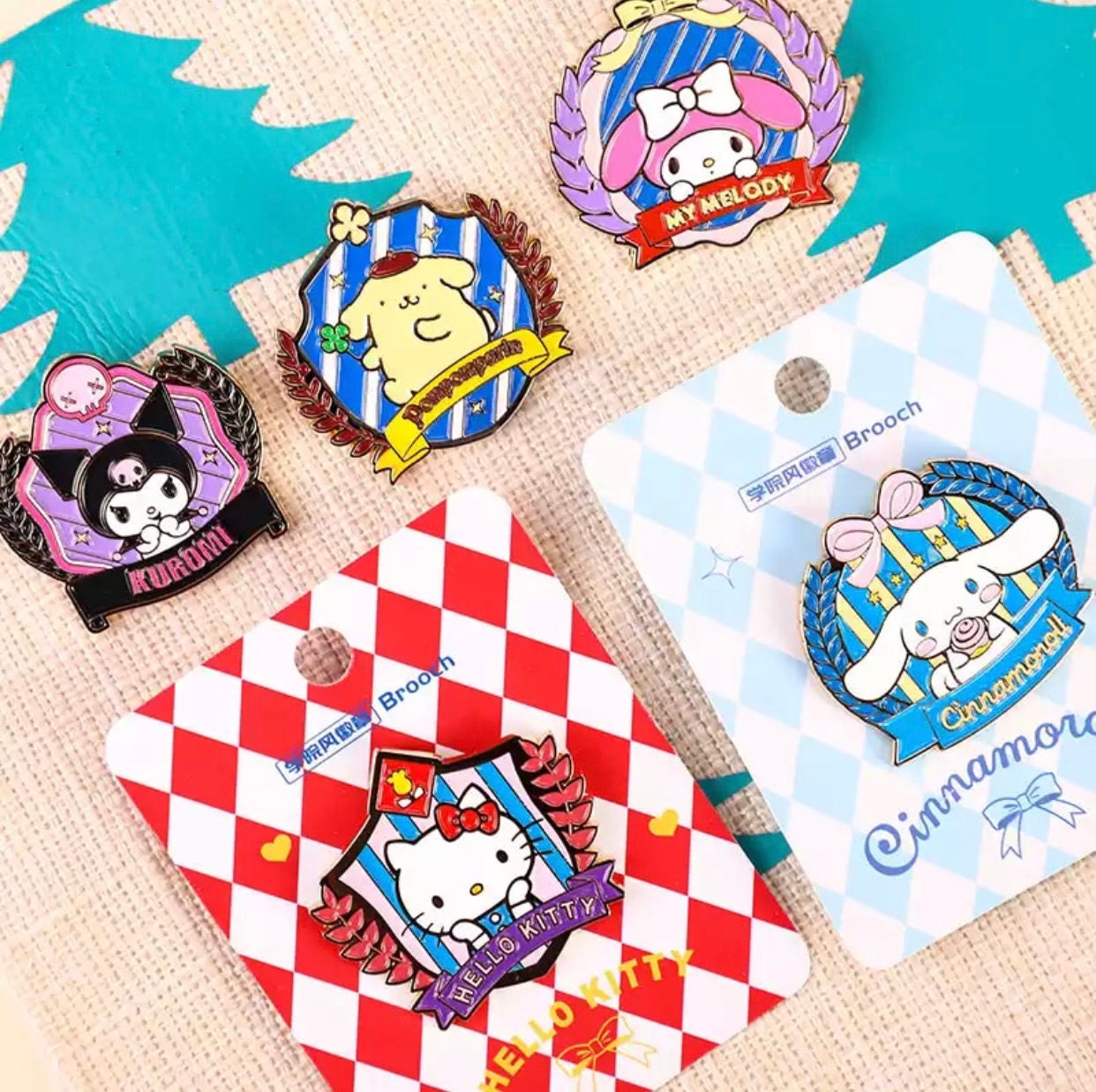 Sanriod | Brooch | Pin | enamel | Kuromi | Pompompurin | Cinnamoroll | kawaii | Badge (Various)