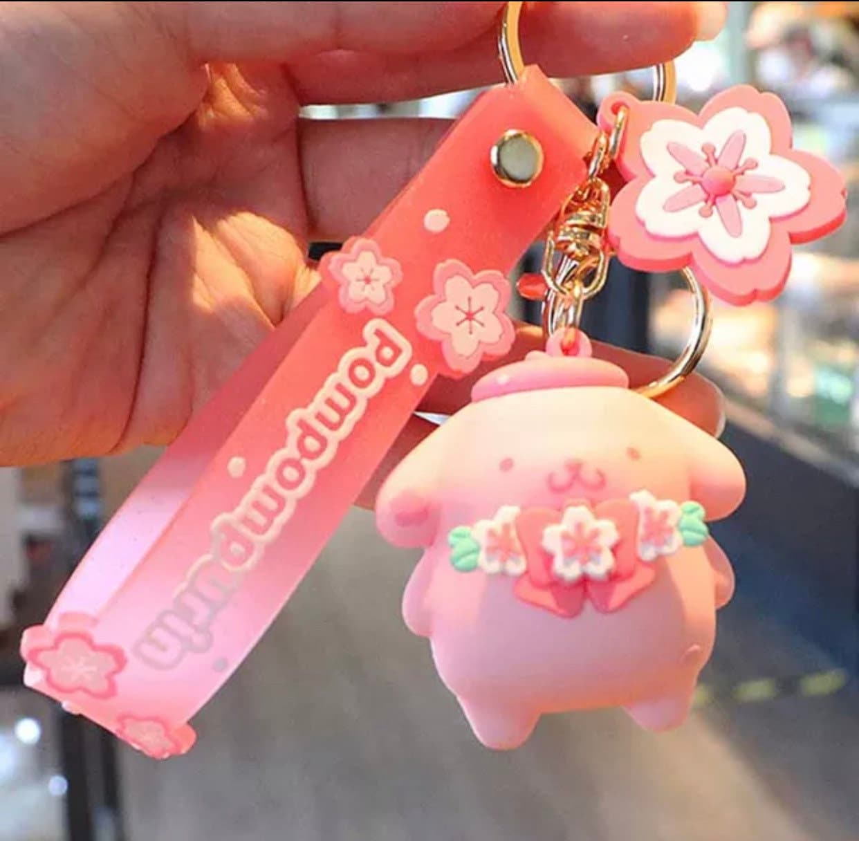 Sakura | Cherry Blossom | Pink | Pastel | kawaii | Cute | keychains | Gifts for girls | Pompompurin | Melody | Soft pink |