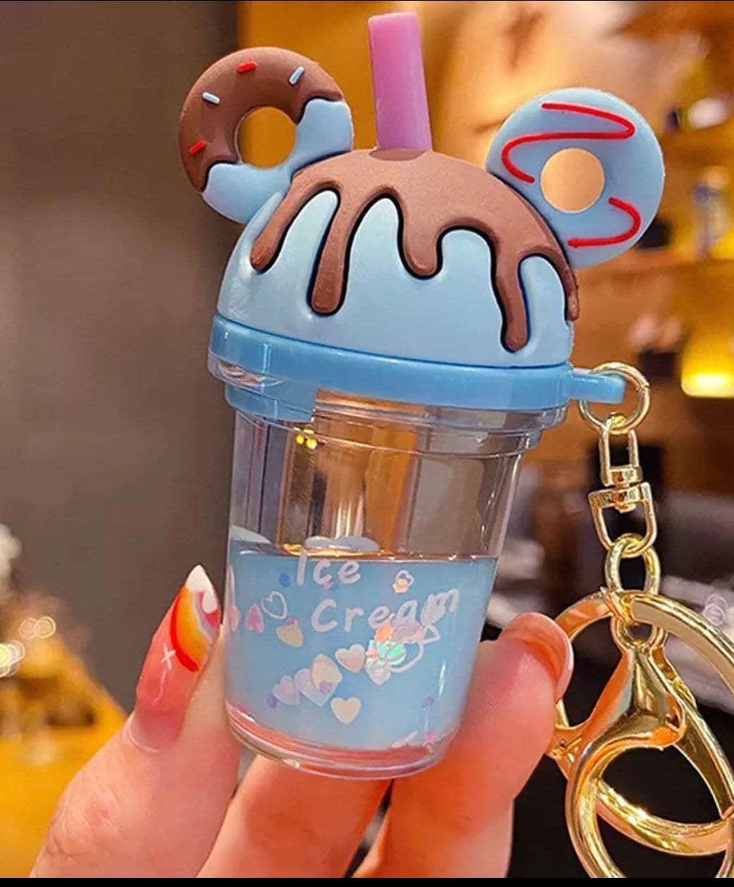 Mouse head / ears Milkshake key chain