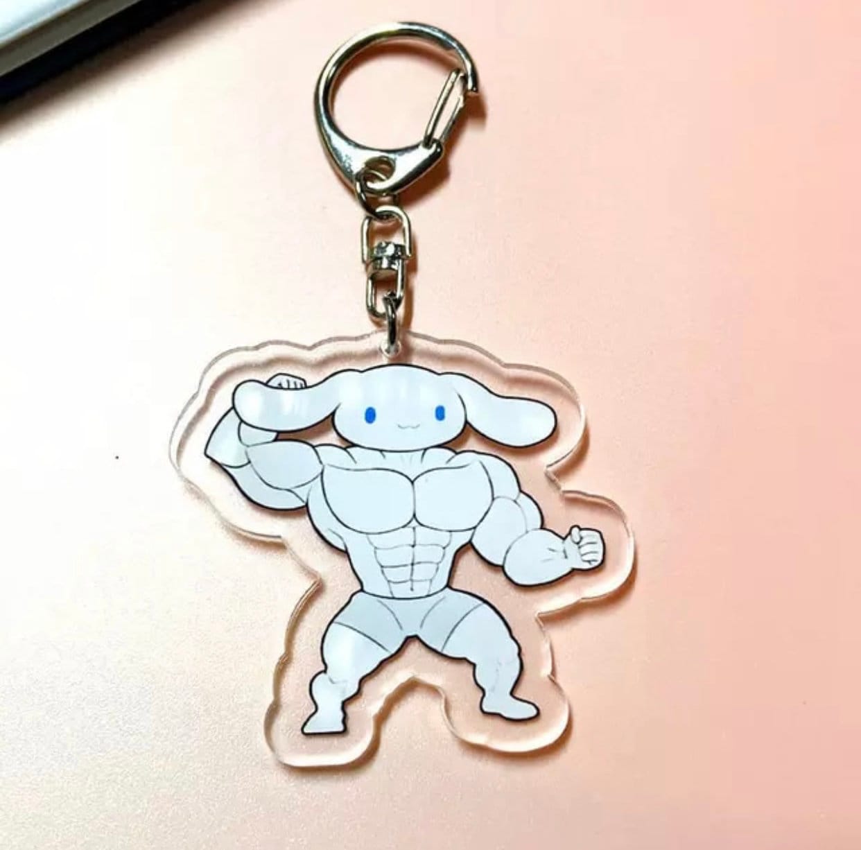 Buff Sanriod | weightlifting | muscled | buff cinnamoroll | health | Gym | Strong | bodybuilder | body building |Acrylic Keychain (Various)