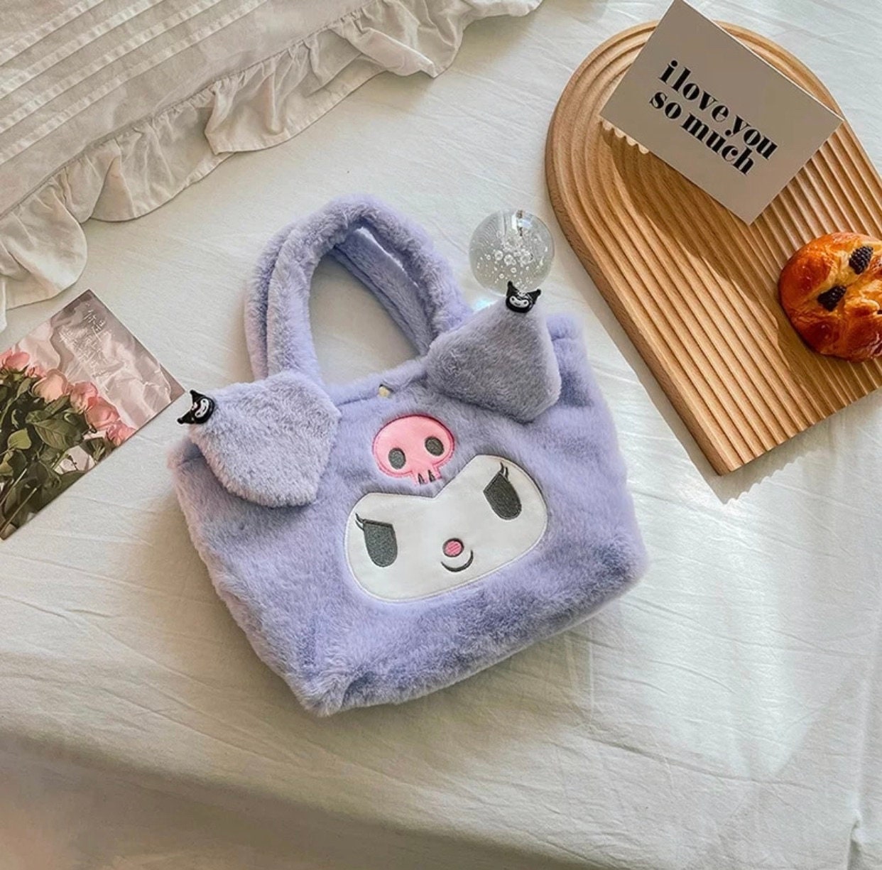 Sanriod Soft Fluffy Bags (Various!) | my melody | Kuromi | Easter basket | gift for girls | fluffy soft | Kawaii | pastel bag | Cinnmoroll