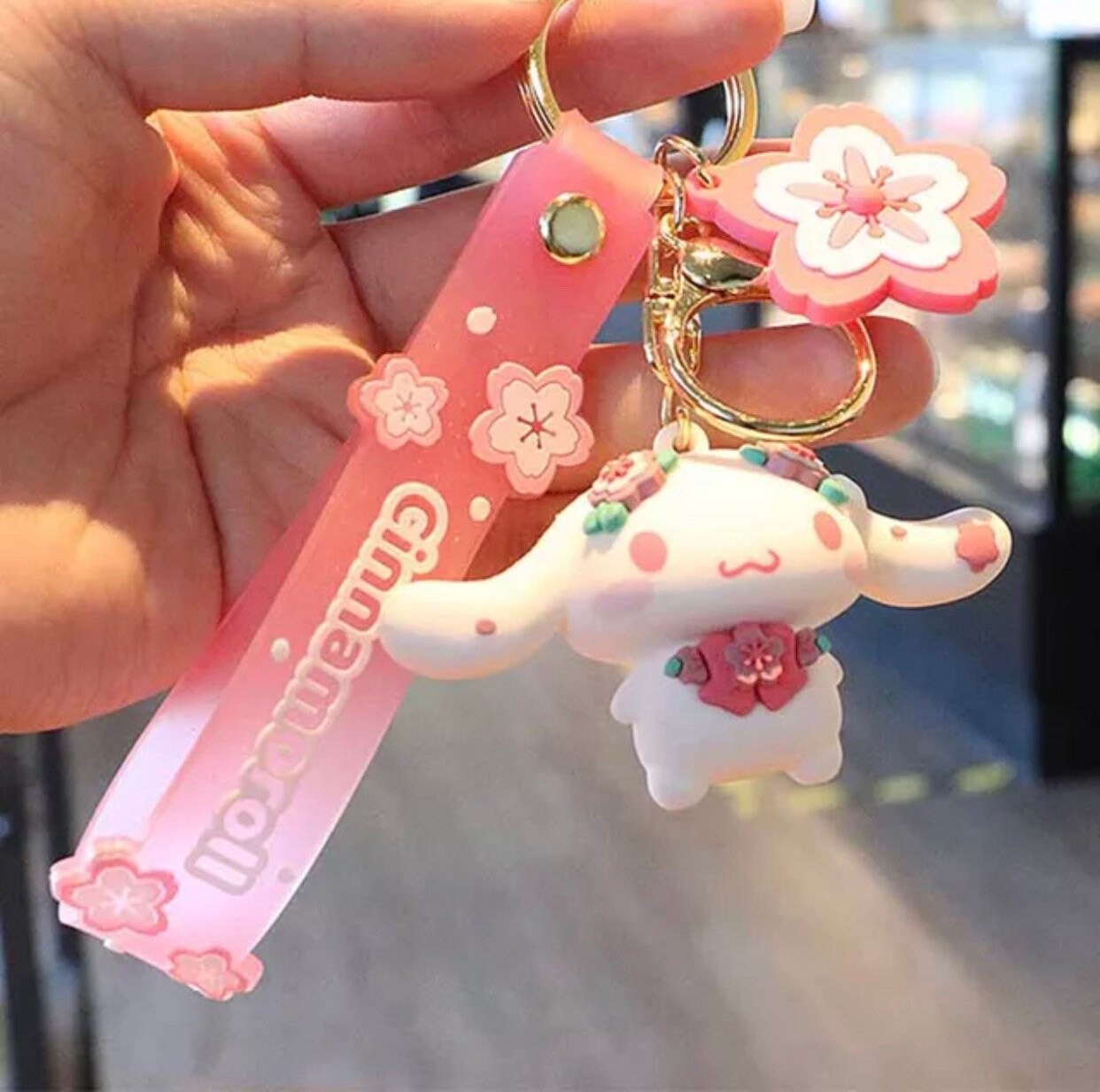 Sakura | Cherry Blossom | Pink | Pastel | kawaii | Cute | keychains | Gifts for girls | Pompompurin | Melody | Soft pink |
