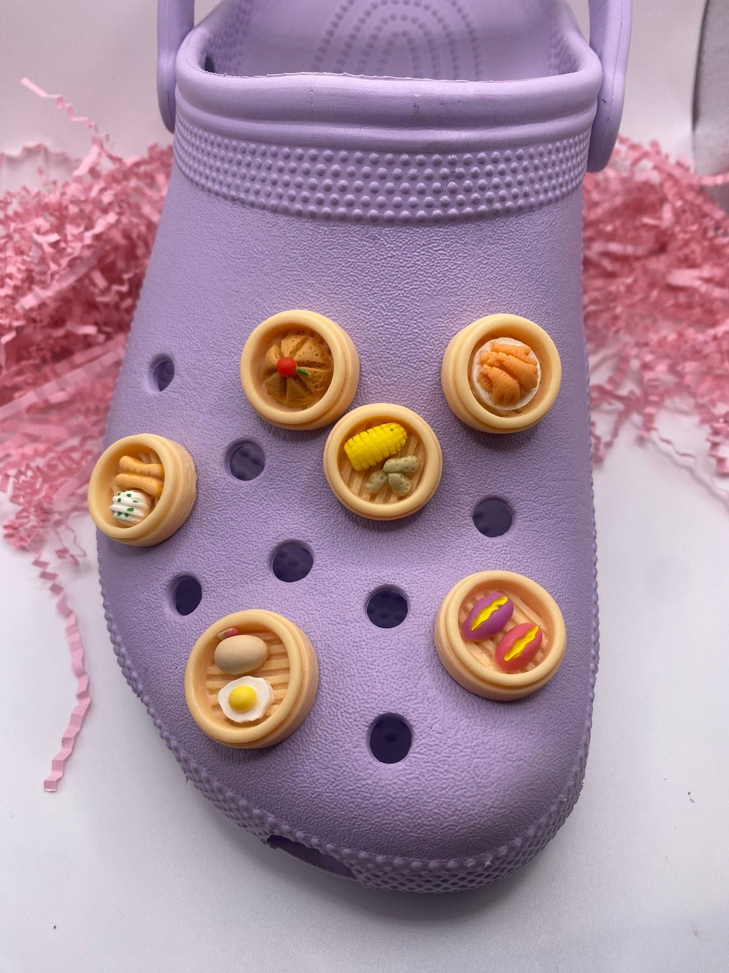 Miniature food | shoe Charms | bao | inspired | pork bun | Kawaii | Japan | 3D charms | Chicken feet | fried egg