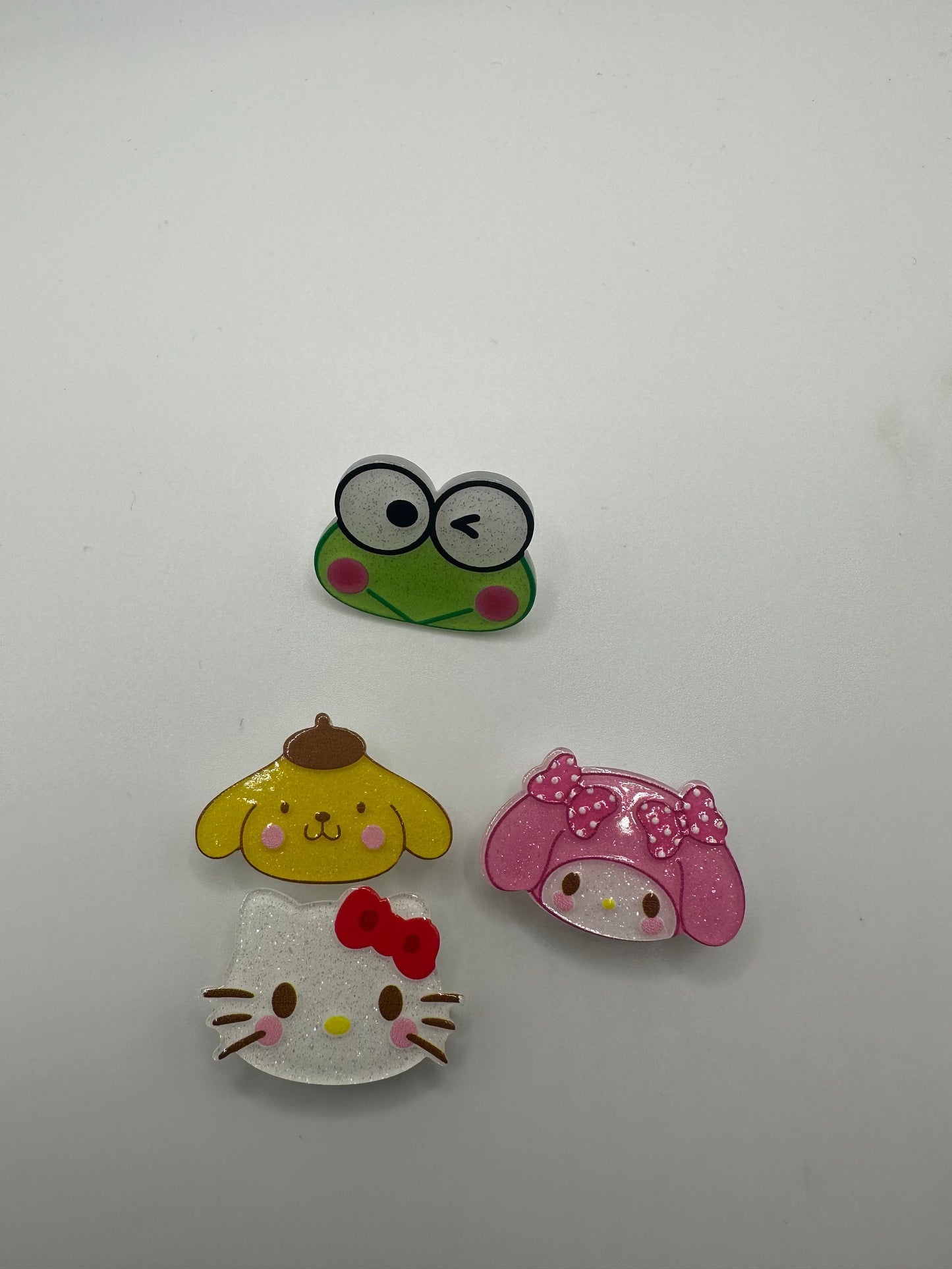 Shoe Charms| H Kitty | Shoe pets | Glitter charms | Kawaii| Glitter and Acrylic|