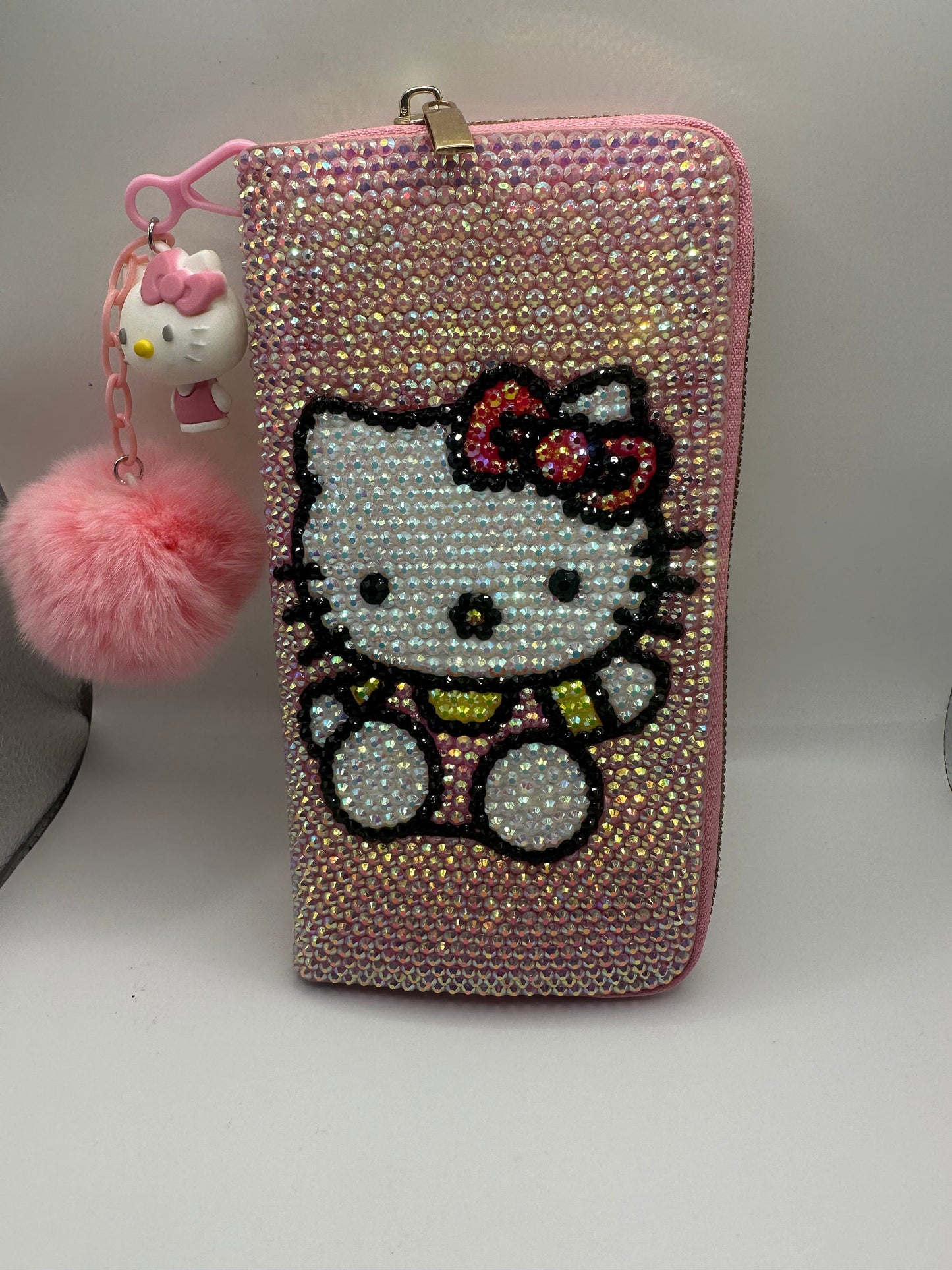Kitty | bling| crystals | gifts for her| Kuromi | long wallet | kawaii | Pink diamonds | encrusted| Sanriod | pastel | clutch