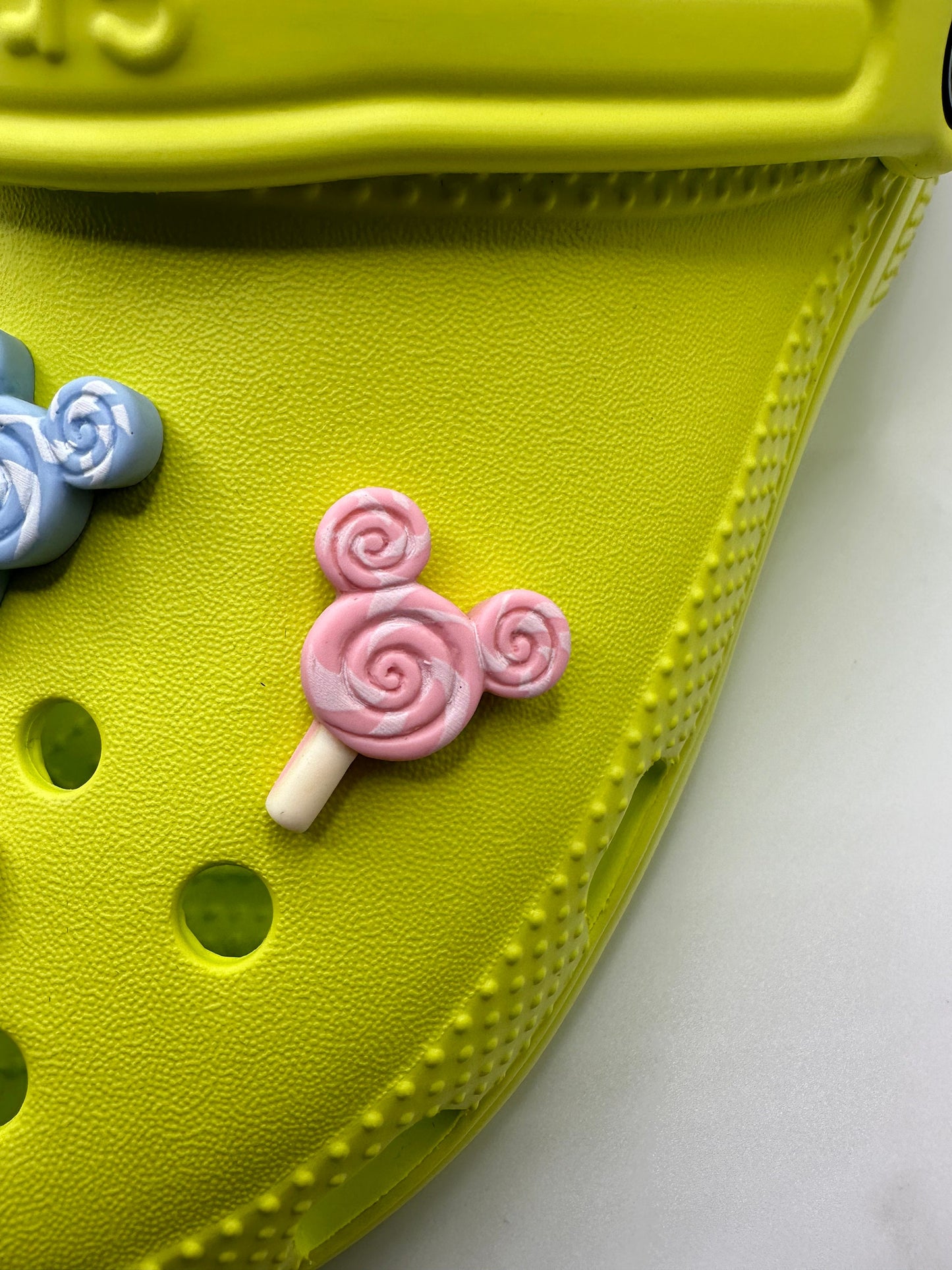 Mouse head candy lollipop shoe charms