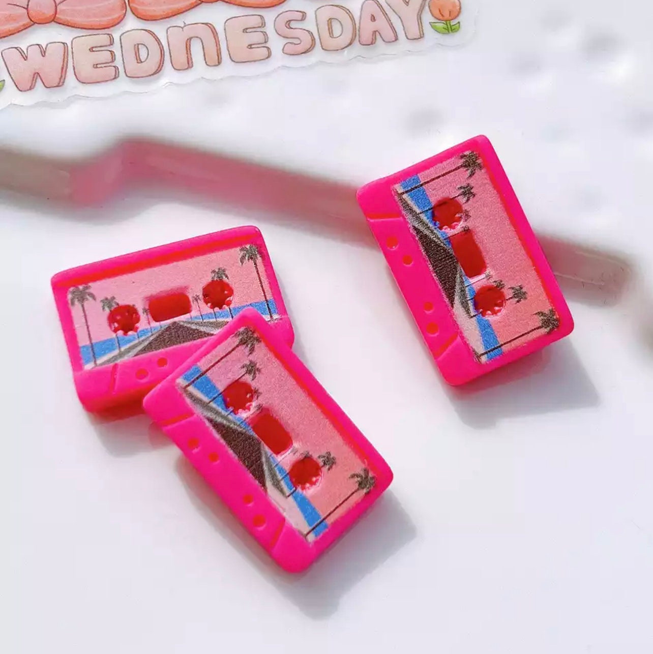 80s aesthetic | retro | Cassette | cassette shoe charm | kawaii | a track | charm | shoe charm | hip-hop | funk | funny | white elephant |