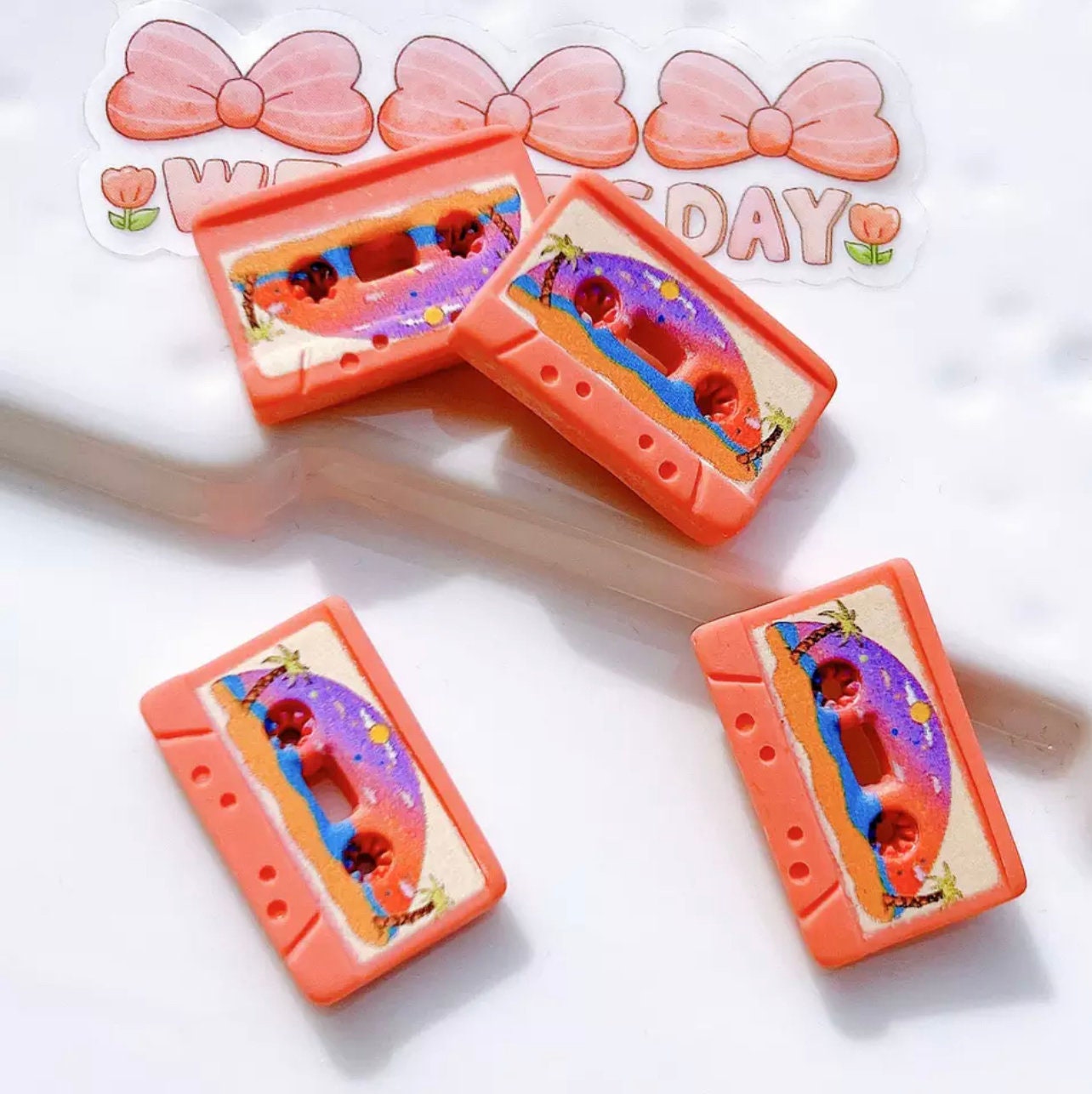 80s aesthetic | retro | Cassette | cassette shoe charm | kawaii | a track | charm | shoe charm | hip-hop | funk | funny | white elephant |
