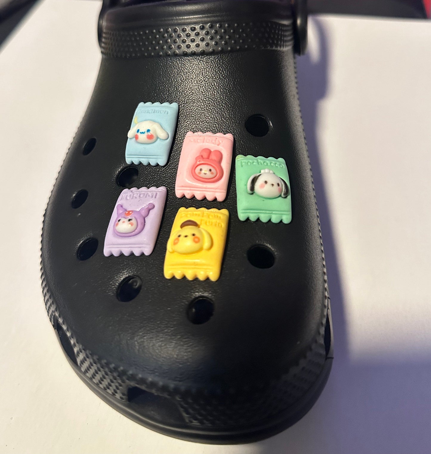 Sanriod | Pochacco | Pastel | Melody | Kuromi | Candy | Shoe Charms| H Kitty| Kawaii| Glitter and Acrylic|
