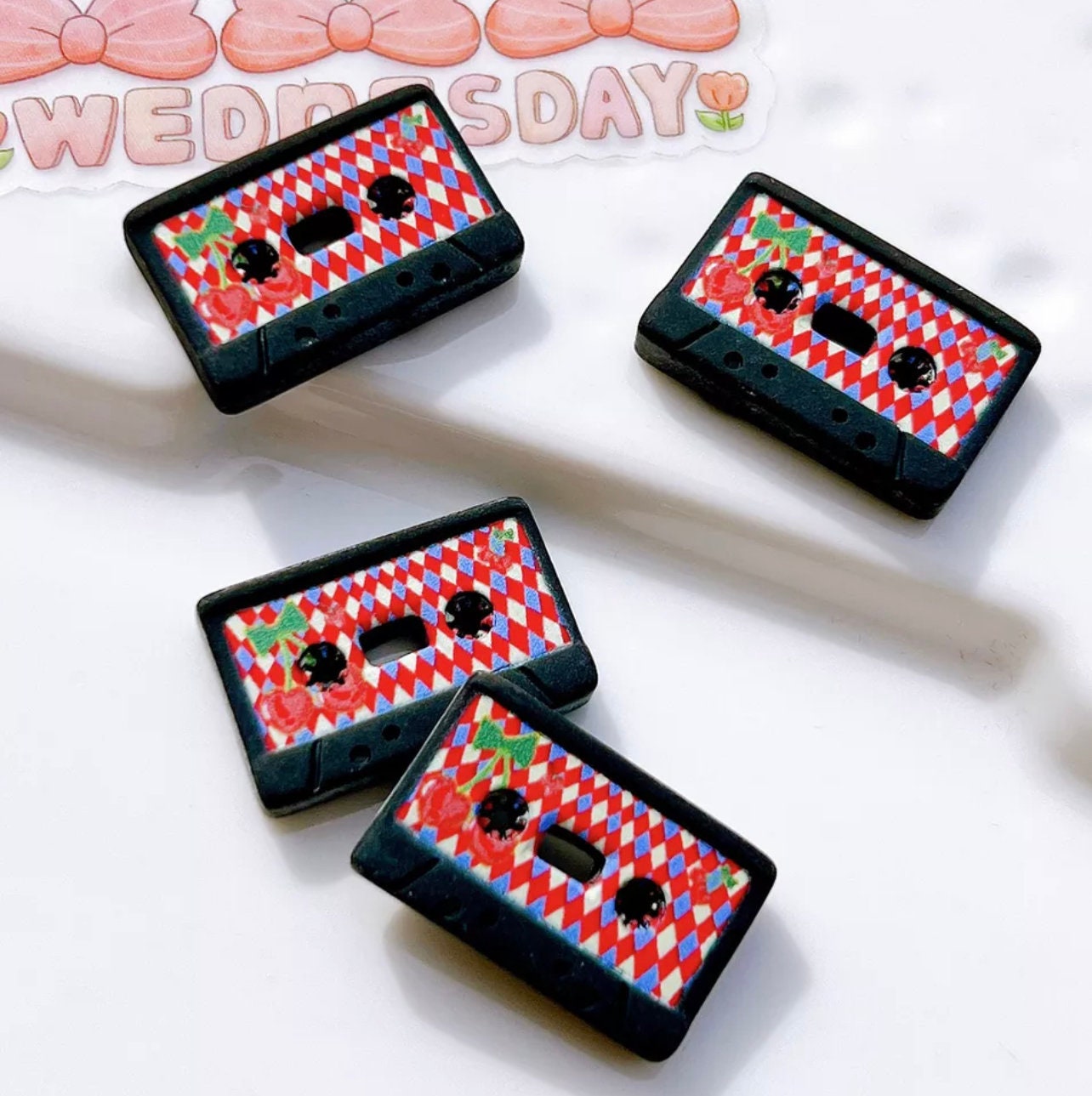 80s aesthetic | retro | Cassette | cassette shoe charm | kawaii | a track | charm | shoe charm | hip-hop | funk | funny | white elephant |