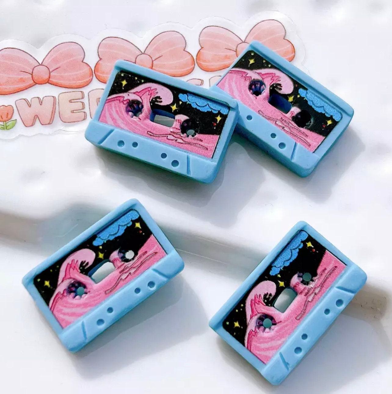 80s aesthetic | retro | Cassette | cassette shoe charm | kawaii | a track | charm | shoe charm | hip-hop | funk | funny | white elephant |