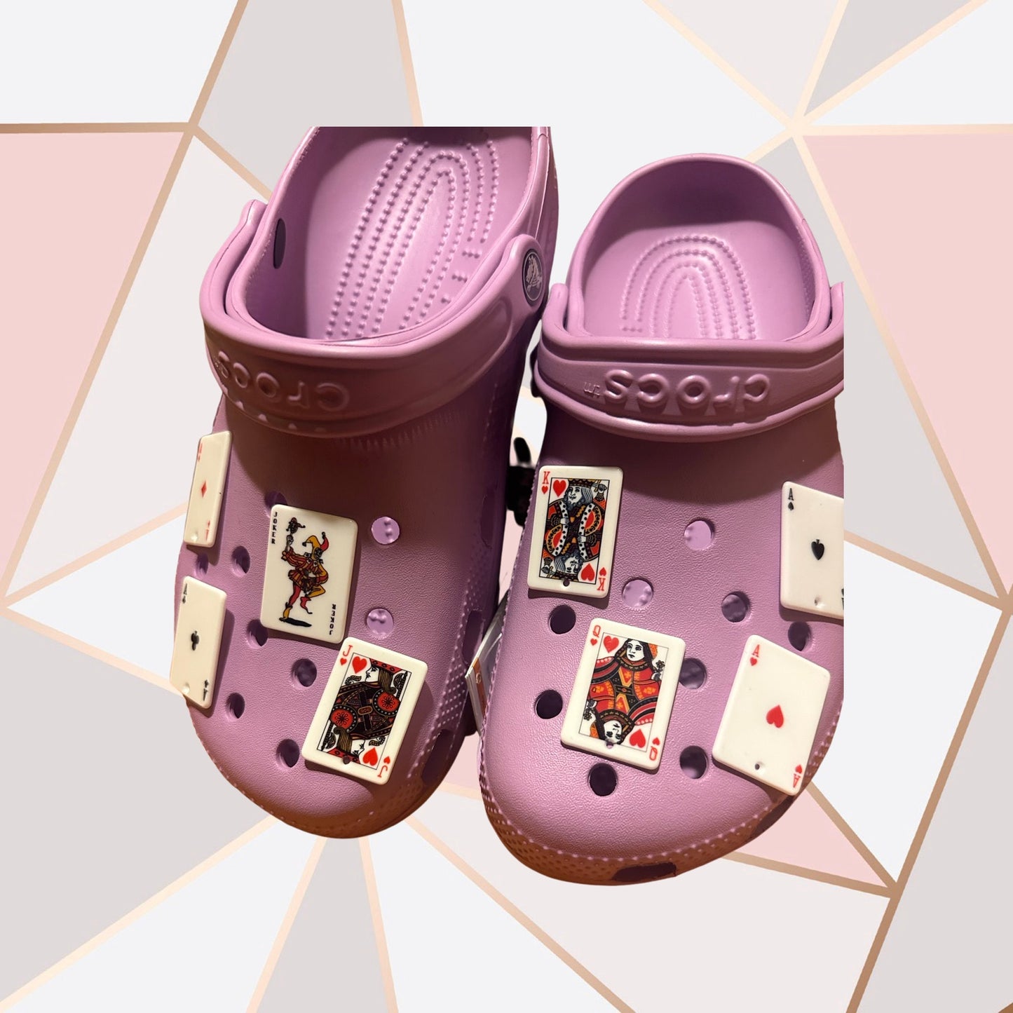 Card charms | Poker | Spades | Cards | go fish | Queen of hearts | Club | Joker | King | Ace | shoe Charms | resin |