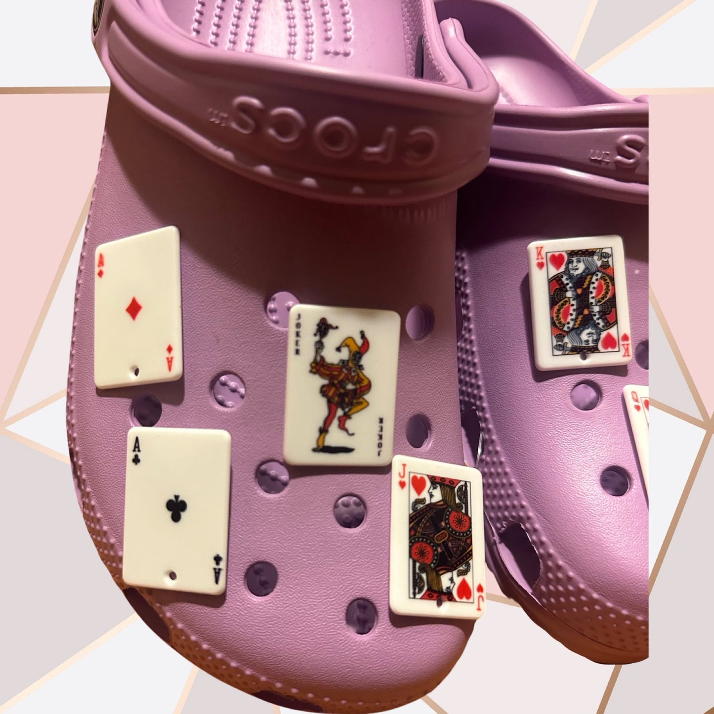 Card charms | Poker | Spades | Cards | go fish | Queen of hearts | Club | Joker | King | Ace | shoe Charms | resin |