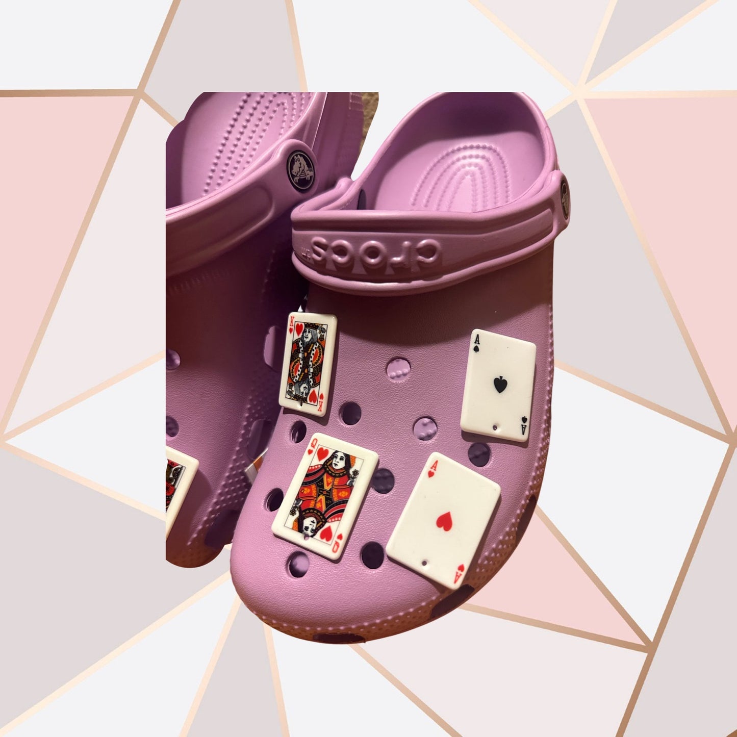 Card charms | Poker | Spades | Cards | go fish | Queen of hearts | Club | Joker | King | Ace | shoe Charms | resin |