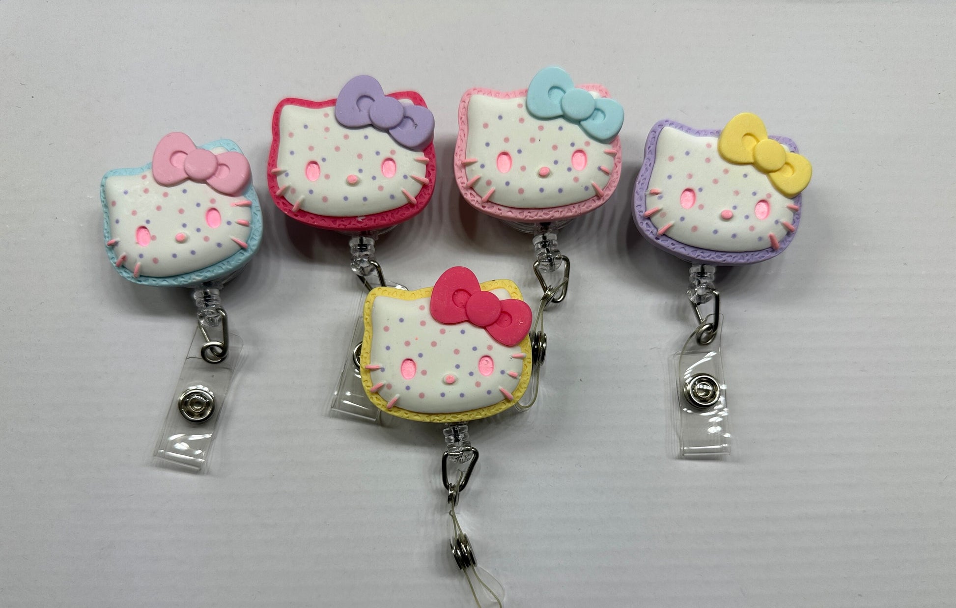 retractable badge reel | kitty | pastel |pop tart | nurse| Student| Dental assistant| cookie | Kawaii| cute | Kuromi | Sanriod | RN |