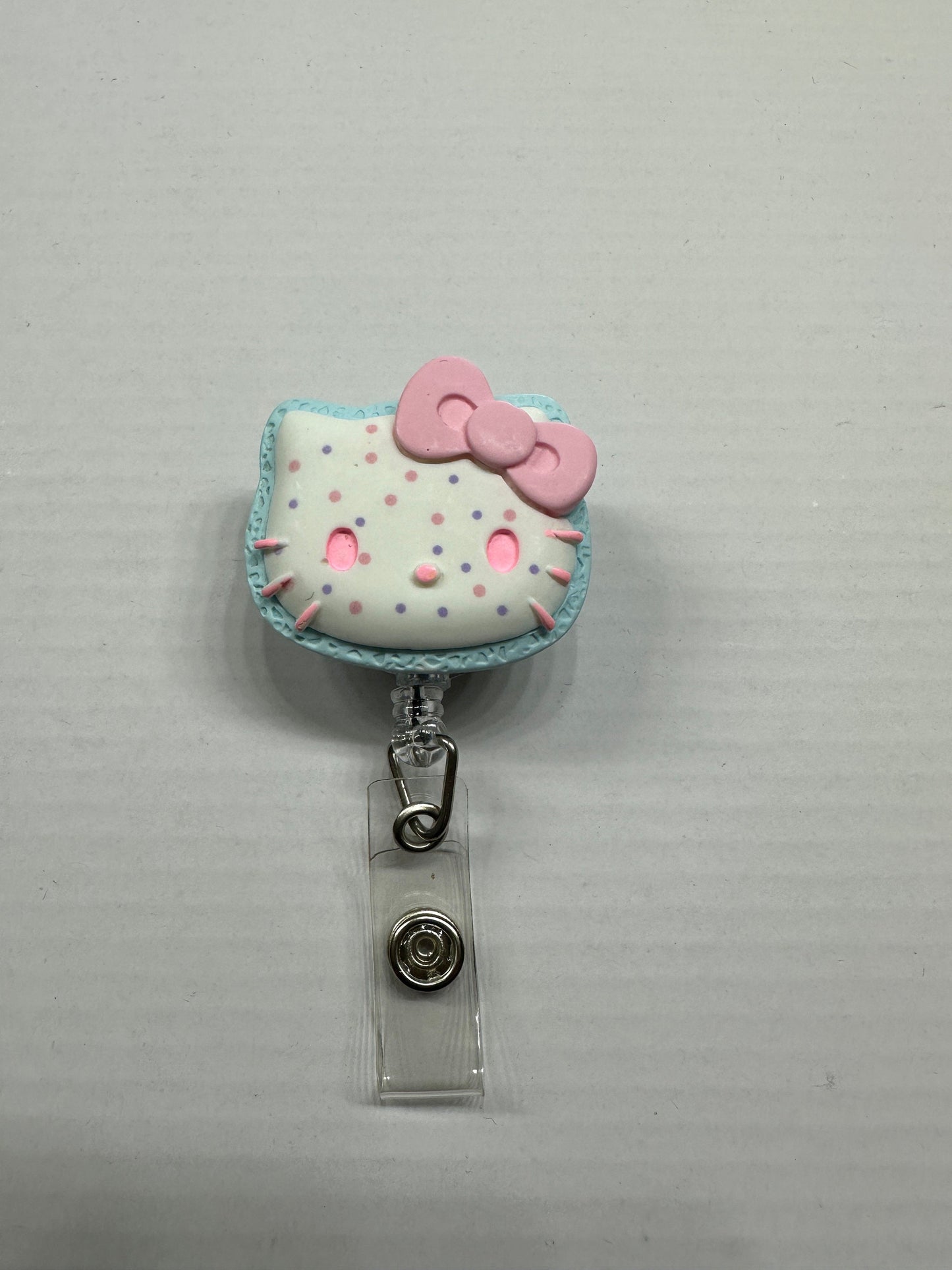 retractable badge reel | kitty | pastel |pop tart | nurse| Student| Dental assistant| cookie | Kawaii| cute | Kuromi | Sanriod | RN |
