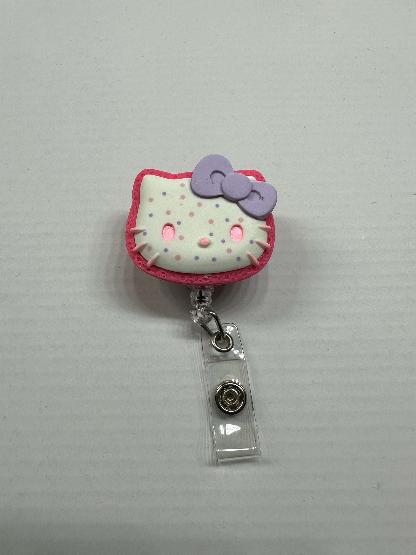 retractable badge reel | kitty | pastel |pop tart | nurse| Student| Dental assistant| cookie | Kawaii| cute | Kuromi | Sanriod | RN |