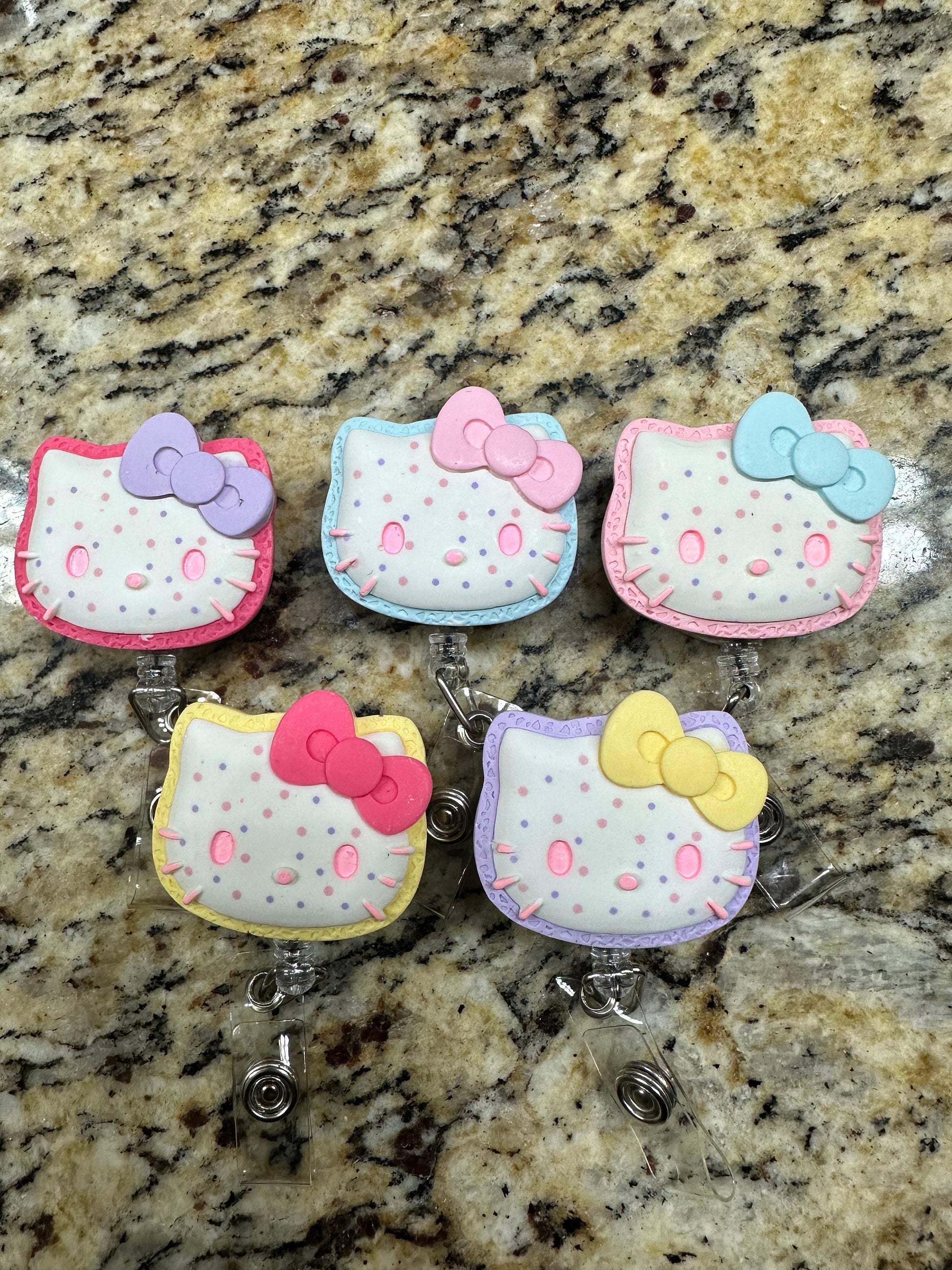 retractable badge reel | kitty | pastel |pop tart | nurse| Student| Dental assistant| cookie | Kawaii| cute | Kuromi | Sanriod | RN |