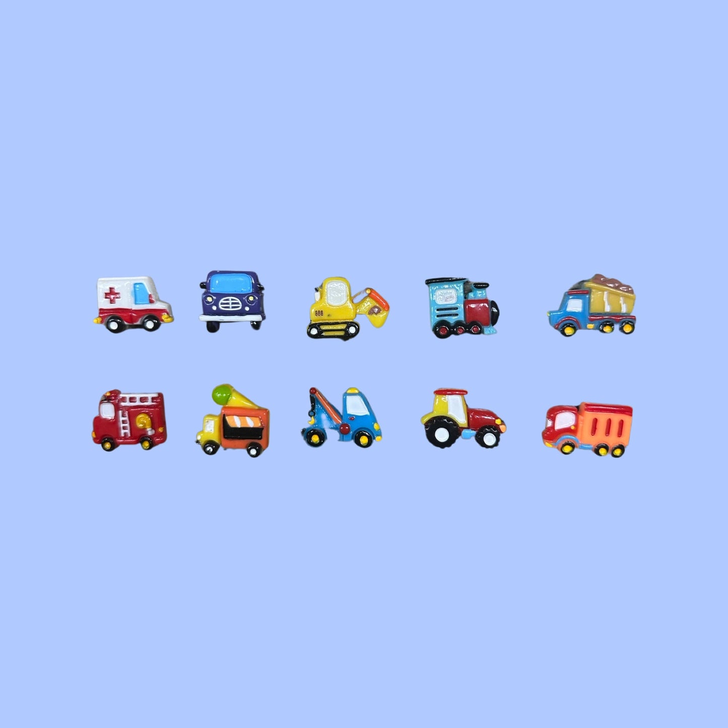 Shoe charms | Excavator| Cars| Dump truck| Tow truck| Ice cream truck| Gifts for boys| fire truck | locomotive | trains |