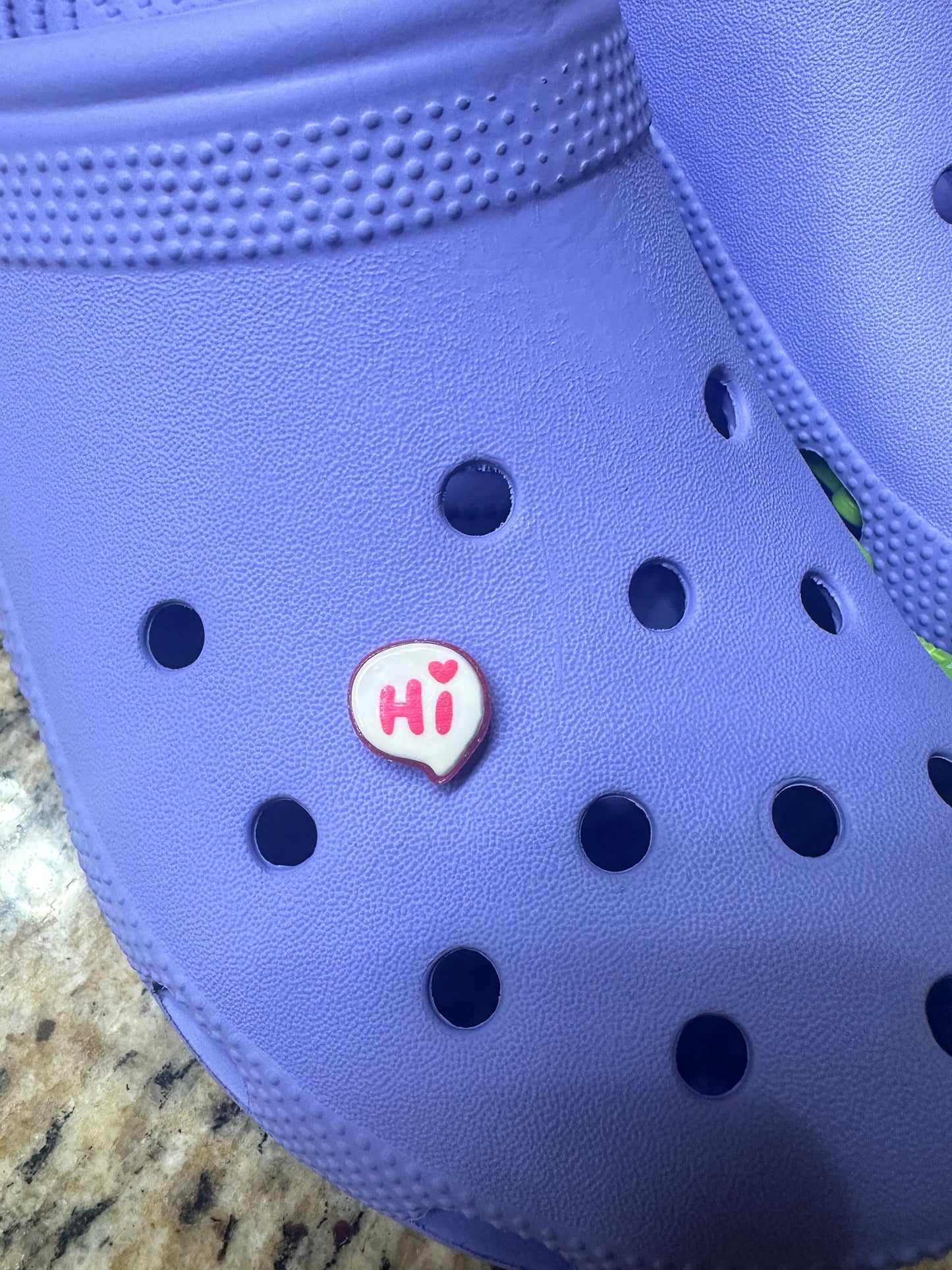 Hi! | Hi shoe charms | Hello | conversation starter | hi there shoe charms | unique charms | cute | cute Shoe charms