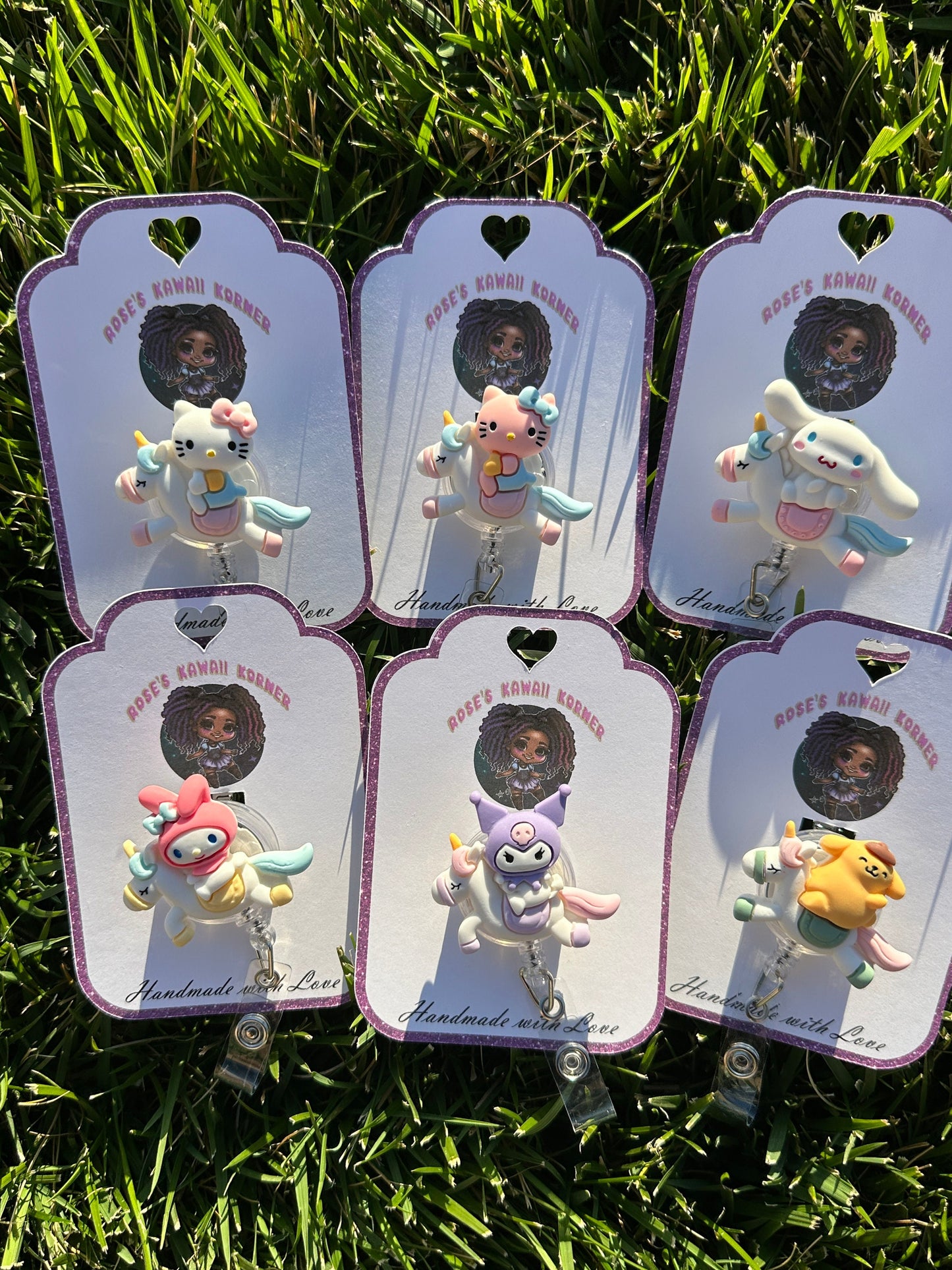 Retractable Badge Reels | Unicorn badge reels | kawaii | Kuro | Melody | Cinnmonroll | Nurse | RN | Dental Assistant | sanriod | ID Holder|