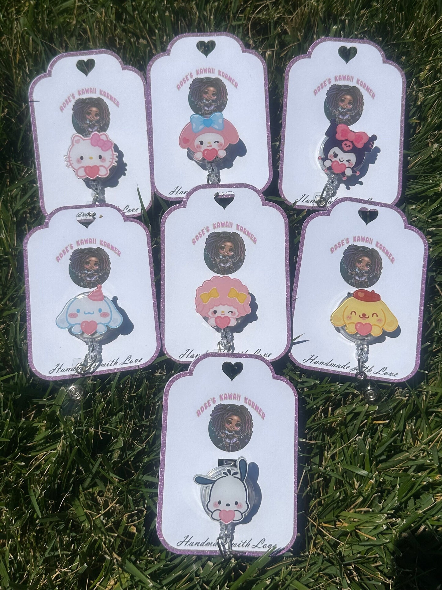 Kawaii |Heart Charm | Badge reels! | Nurse | Student | ID | ID holder | badge pull | dental assistant | RN