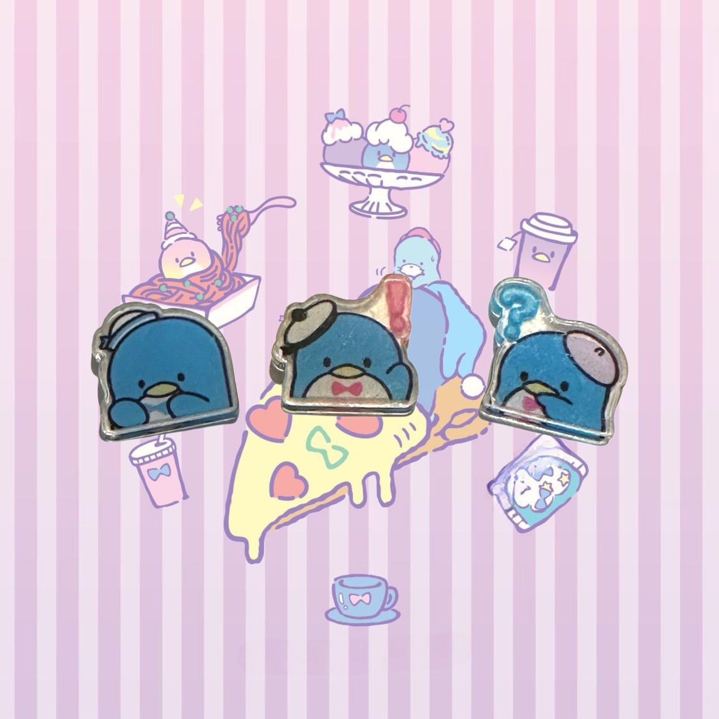 Random tuxedo shoe charms | tux sam | sleepy penguin | shoe charms | kawaii | blue penguin | 1,3,5,10 pcs | Sanri | Sam | tuxedo bird