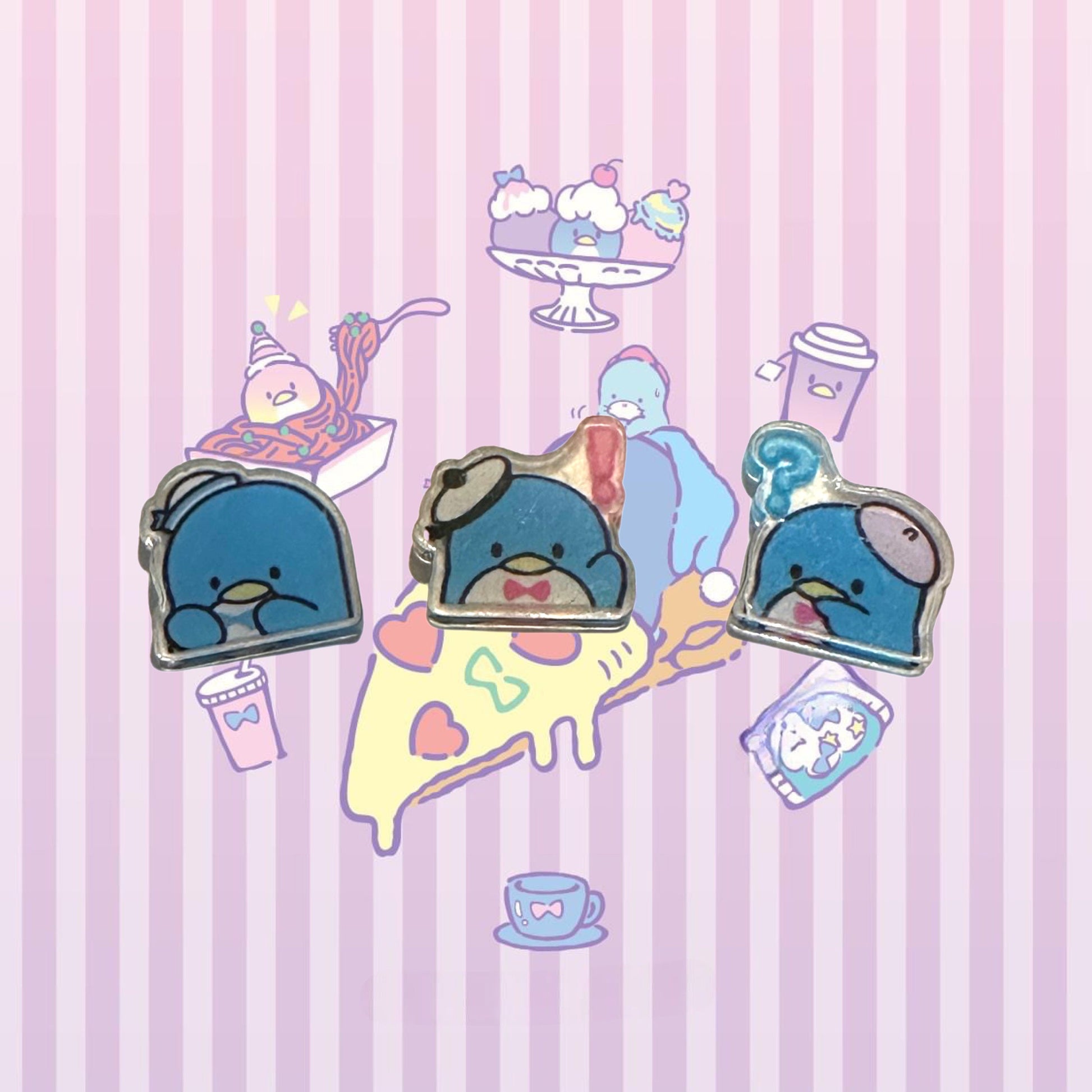 Random tuxedo shoe charms | tux sam | sleepy penguin | shoe charms | kawaii | blue penguin | 1,3,5,10 pcs | Sanri | Sam | tuxedo bird